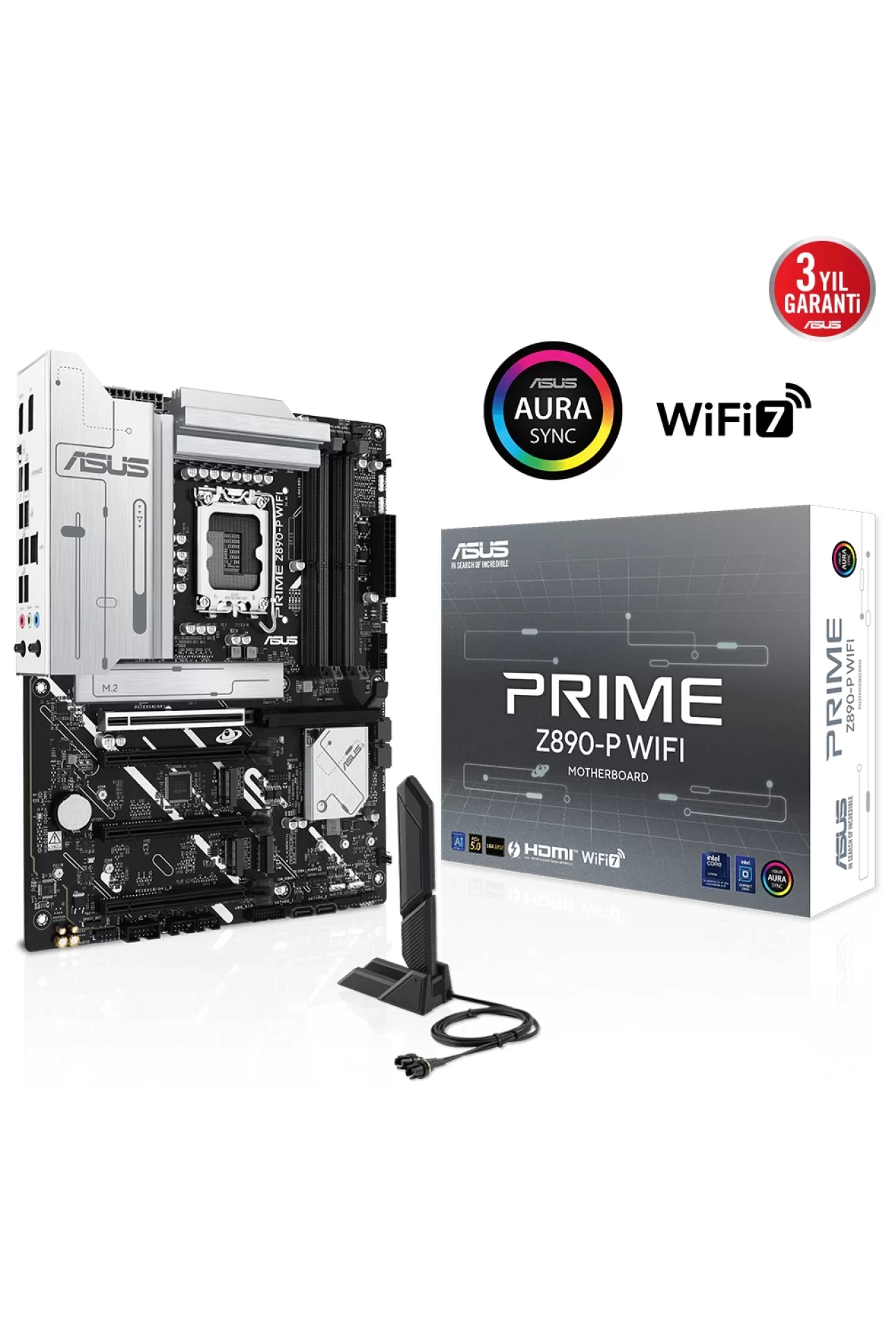 Asus Prime Z890-P WiFi 8400 MHz (OC) DDR5 Soket LGA1851 M.2 HDMI DP ATX Anakart