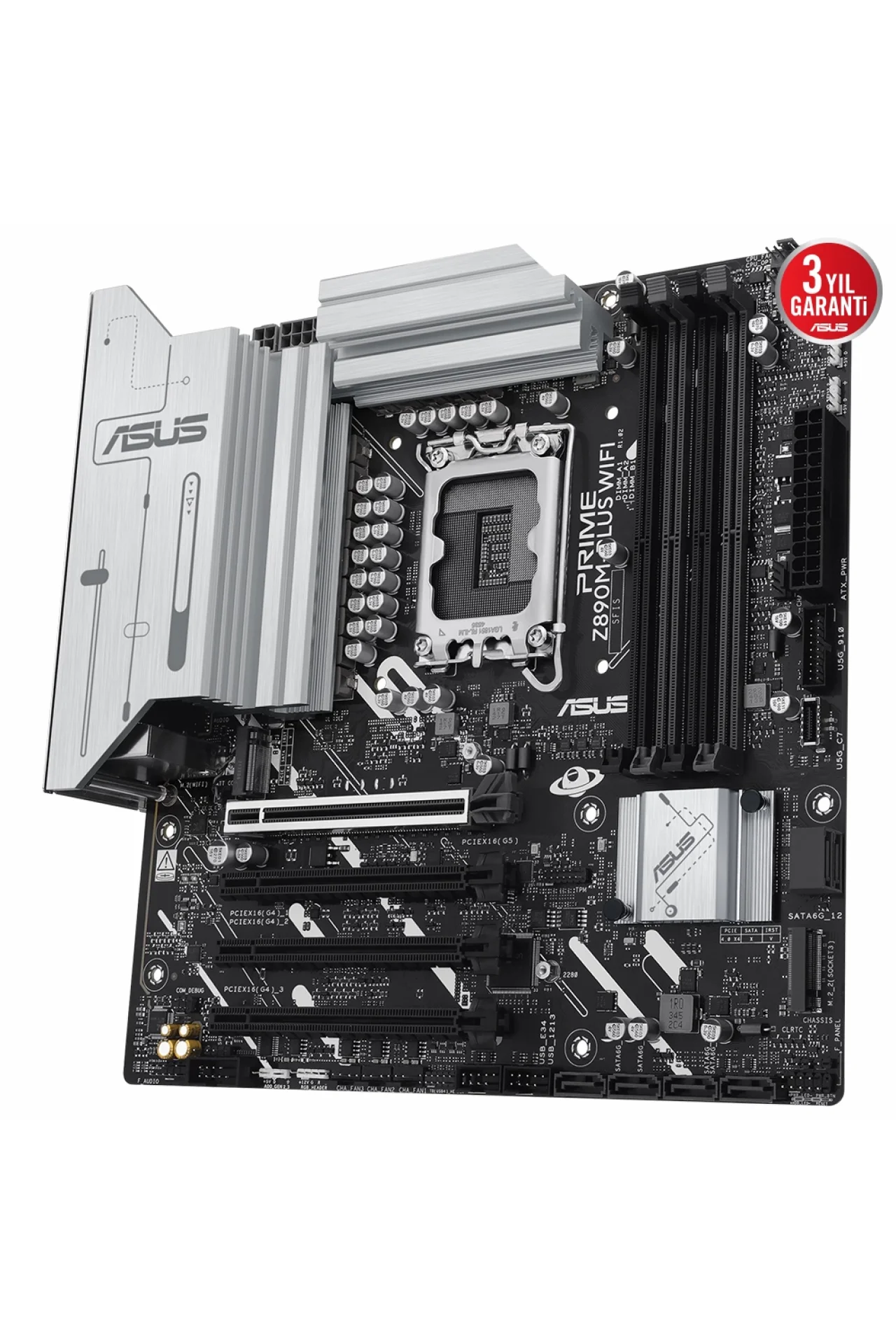 Asus Prime Z890M-Plus WiFi 8400MHz (OC) DDR5 Soket LGA1851 M.2 HDMI DP mATX Anakart