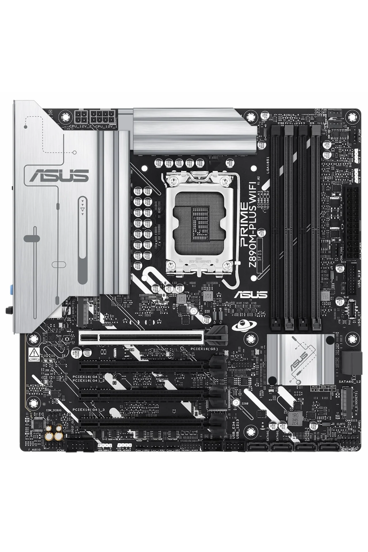 Asus Prime Z890M-Plus WiFi 8400MHz (OC) DDR5 Soket LGA1851 M.2 HDMI DP mATX Anakart