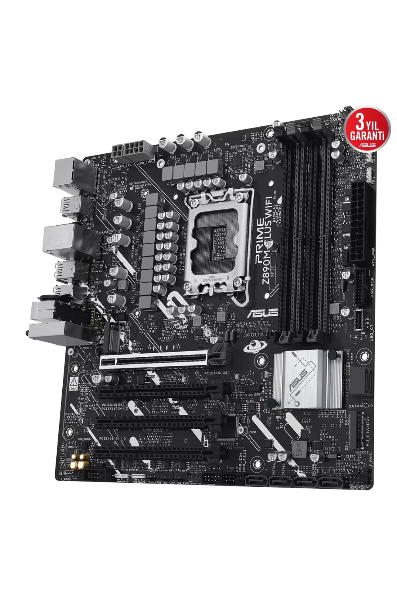 Asus Prime Z890M-Plus WiFi 8400MHz (OC) DDR5 Soket LGA1851 M.2 HDMI DP mATX Anakart