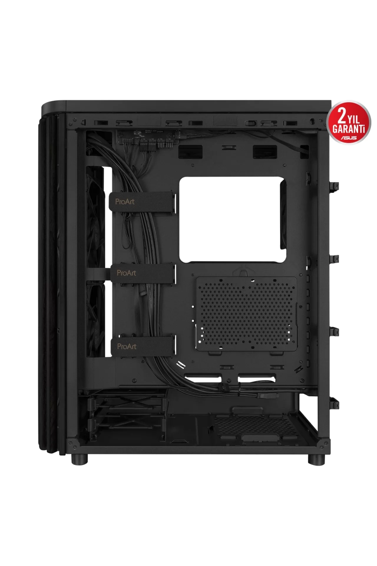 Asus ProArt PA401 Wood Edition Metal Panel Siyah USB 3.2 Mid Tower ATX Gaming Kasa