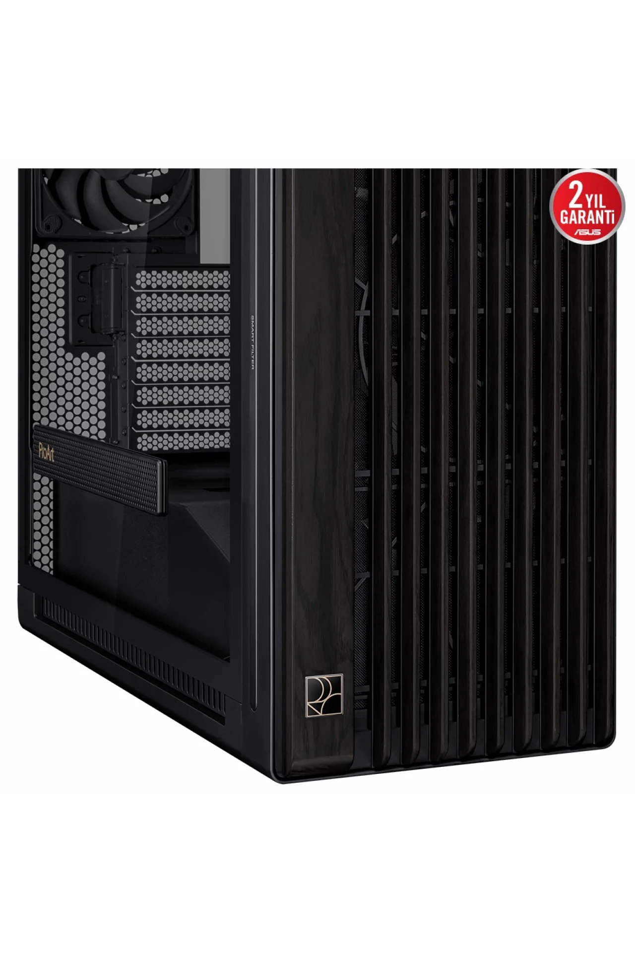 Asus ProArt PA602 Wood Edition Temperli Cam USB 3.2 Mid Tower E-ATX Siyah Kasa