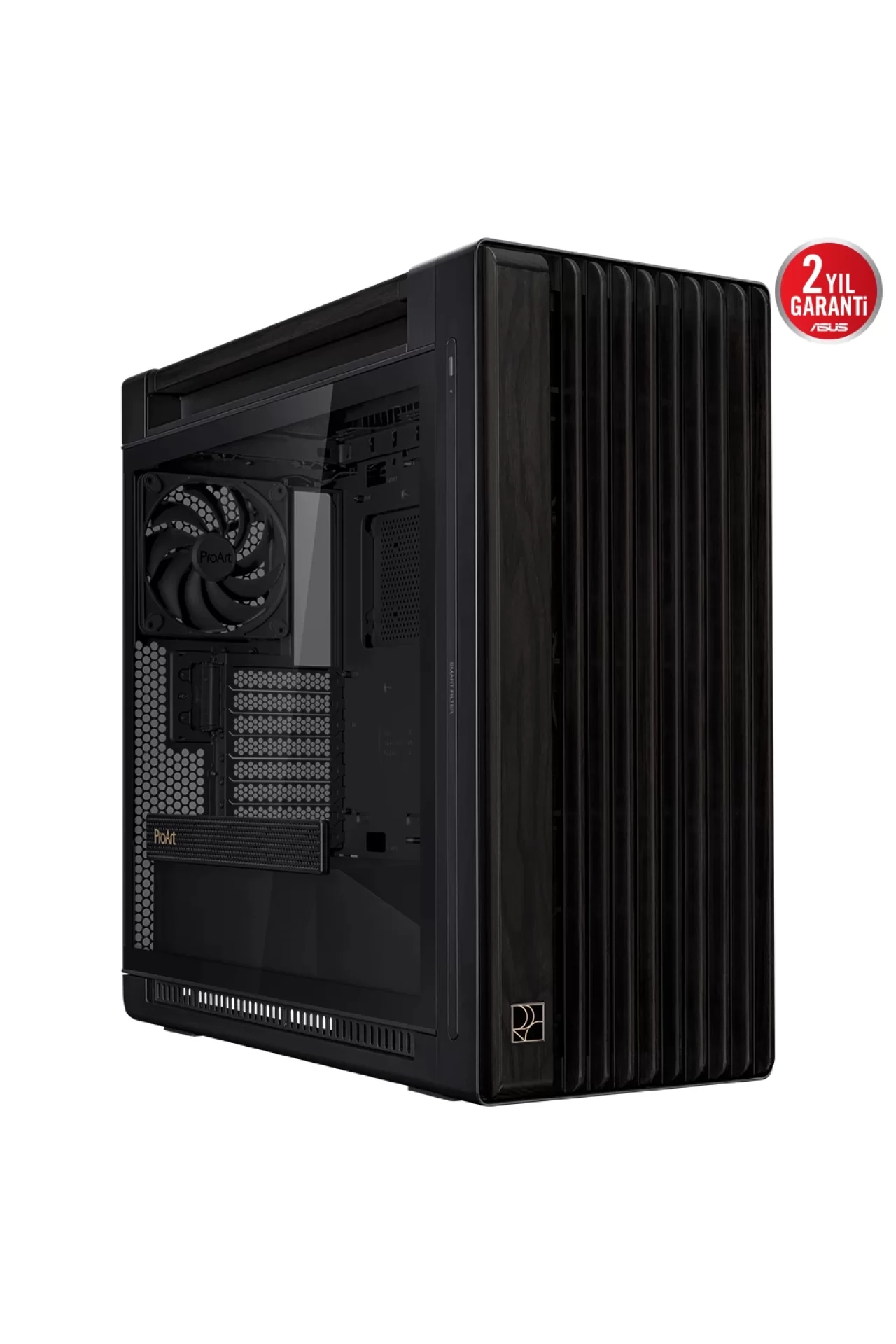 Asus ProArt PA602 Wood Edition Temperli Cam USB 3.2 Mid Tower E-ATX Siyah Kasa