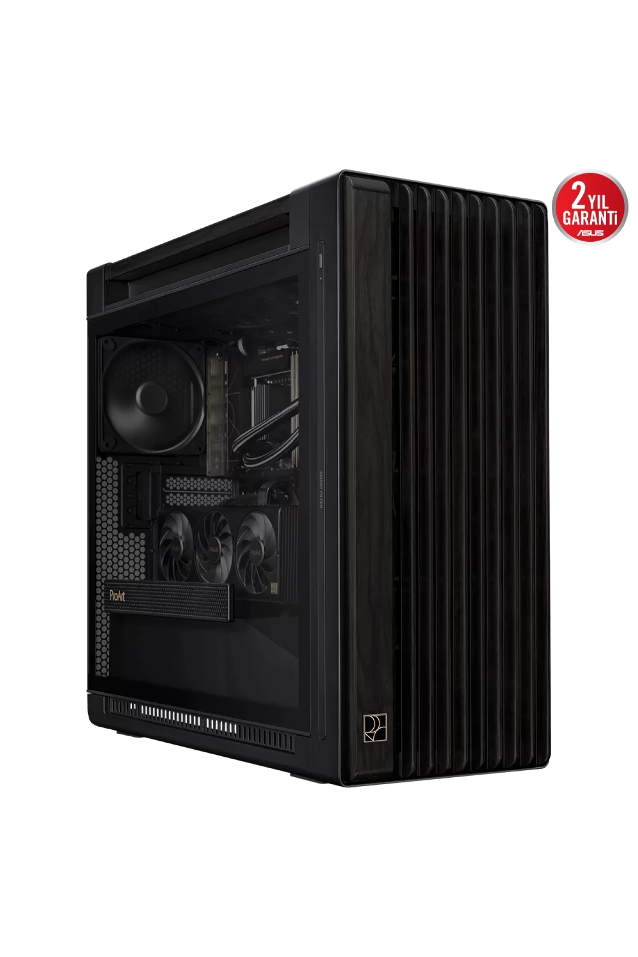 Asus ProArt PA602 Wood Edition Temperli Cam USB 3.2 Mid Tower E-ATX Siyah Kasa