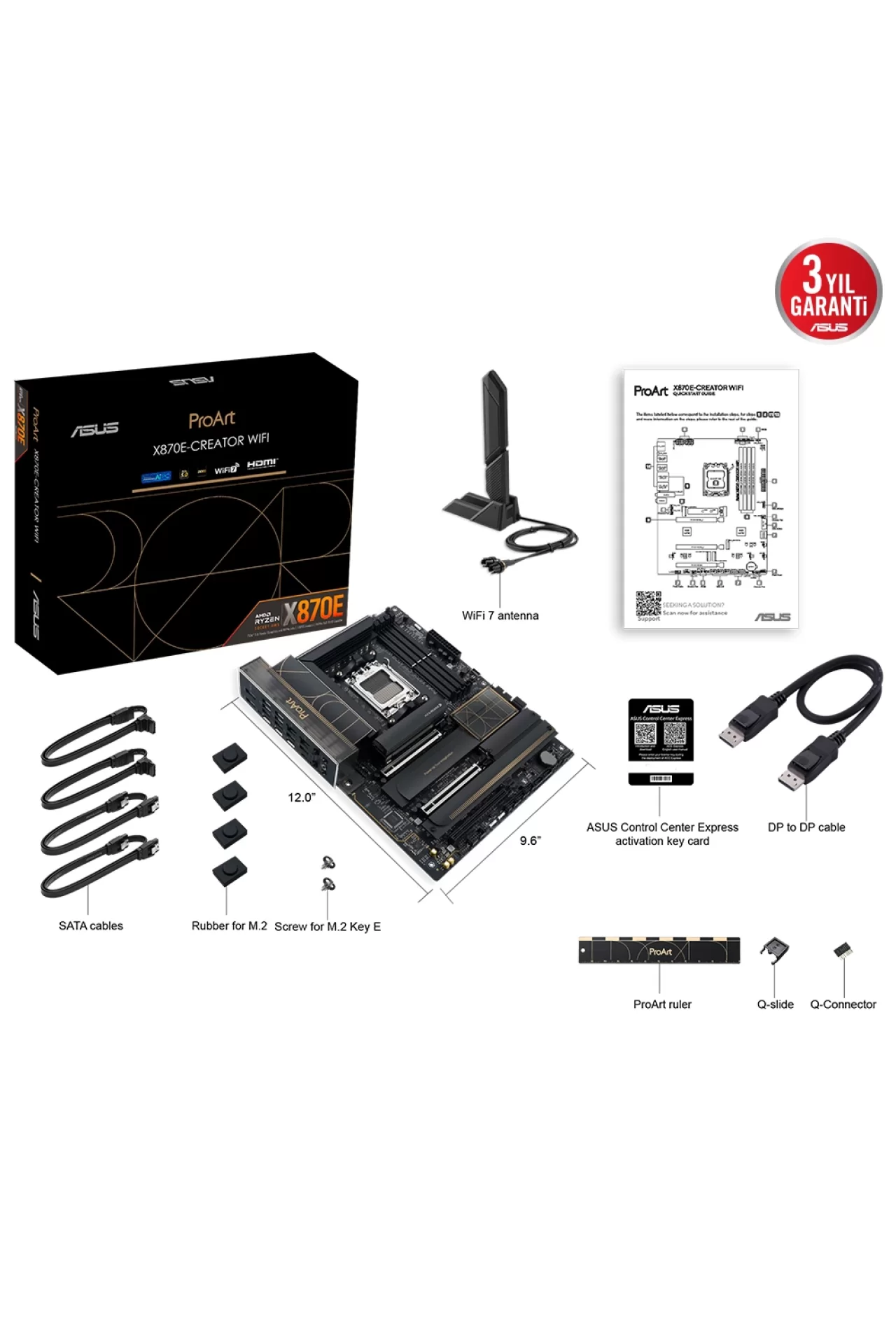 Asus ProArt X870E-Creator WiFi DDR5 Soket AM5 M.2 HDMI ATX Anakart
