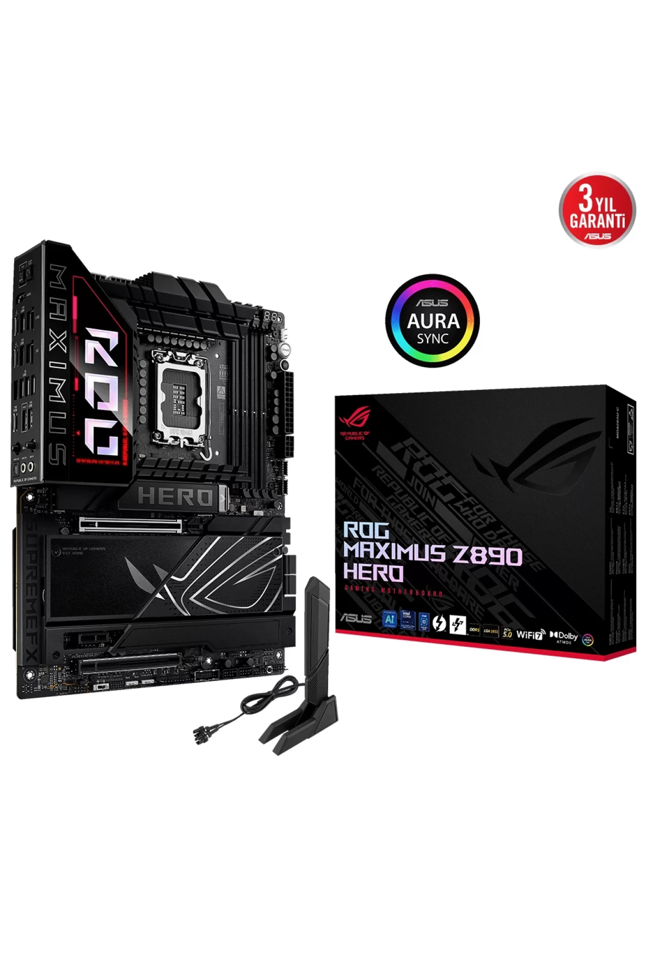 Asus ROG Maximus Z890 Hero 8800MHz (OC) DDR5 Soket LGA1851 M.2 HDMI ATX Anakart
