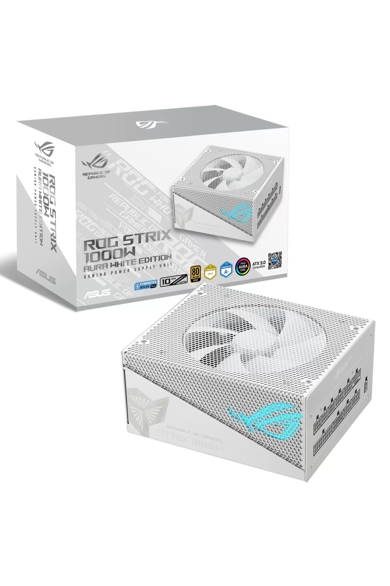 Asus ROG Strix 1000G Aura 1000W 80+ Gold Full Modüler 135mm Fanlı Beyaz Güç Kaynağı