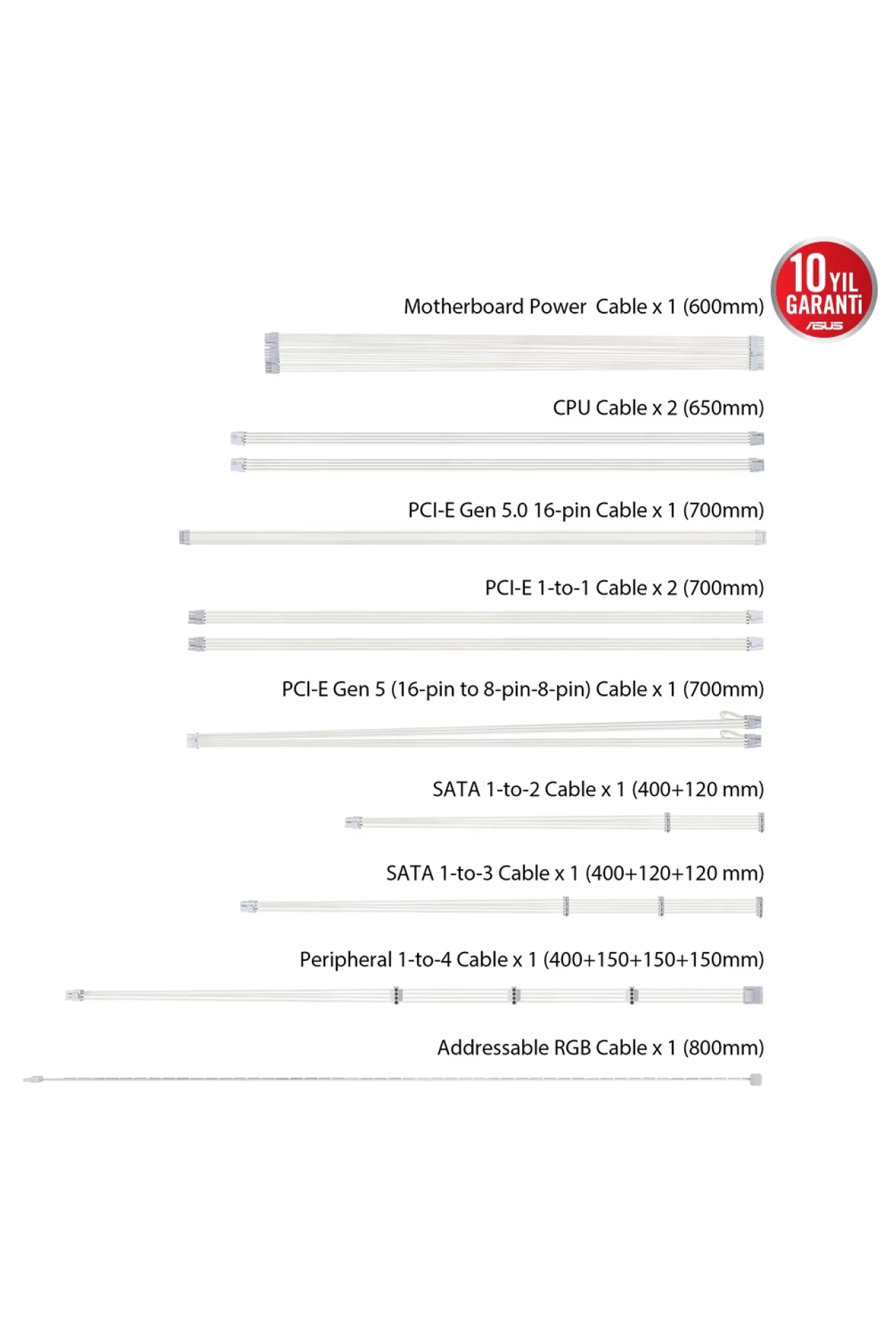 Asus ROG Strix 1000G Aura 1000W 80+ Gold Full Modüler 135mm Fanlı Beyaz Güç Kaynağı