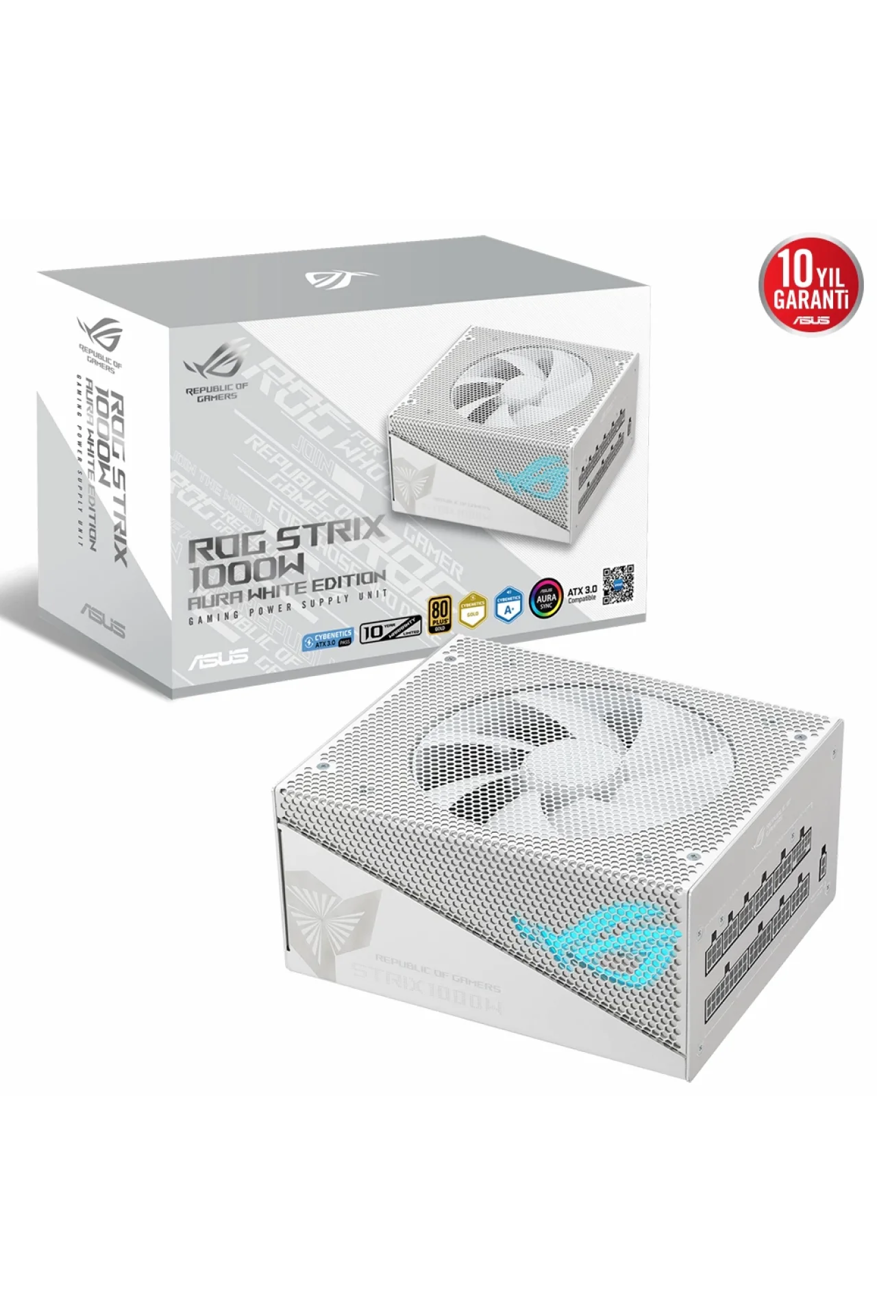 Asus ROG Strix 1000G Aura 1000W 80+ Gold Full Modüler 135mm Fanlı Beyaz Güç Kaynağı