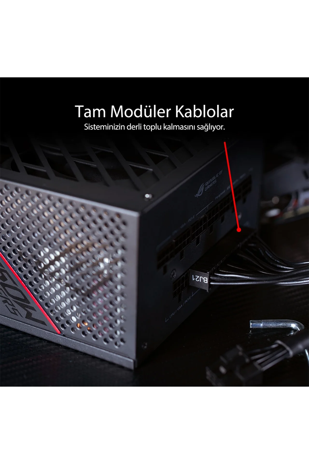 Asus ROG Strix 1000G Aura 1000W 80+ Gold Full Modüler 135mm Fanlı Beyaz Güç Kaynağı