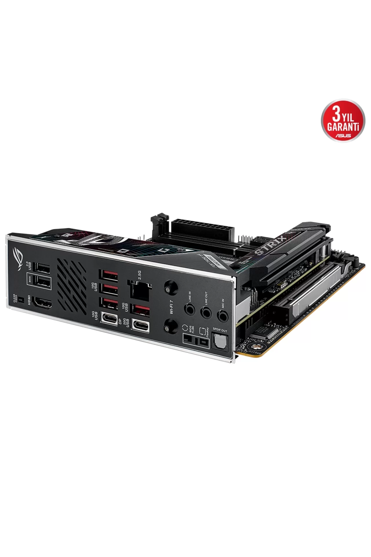 Asus ROG Strix B850-I Gaming WiFi 8400MHz (OC) DDR5 Soket AM5 M.2 HDMI DP Mini-ITX Anakart