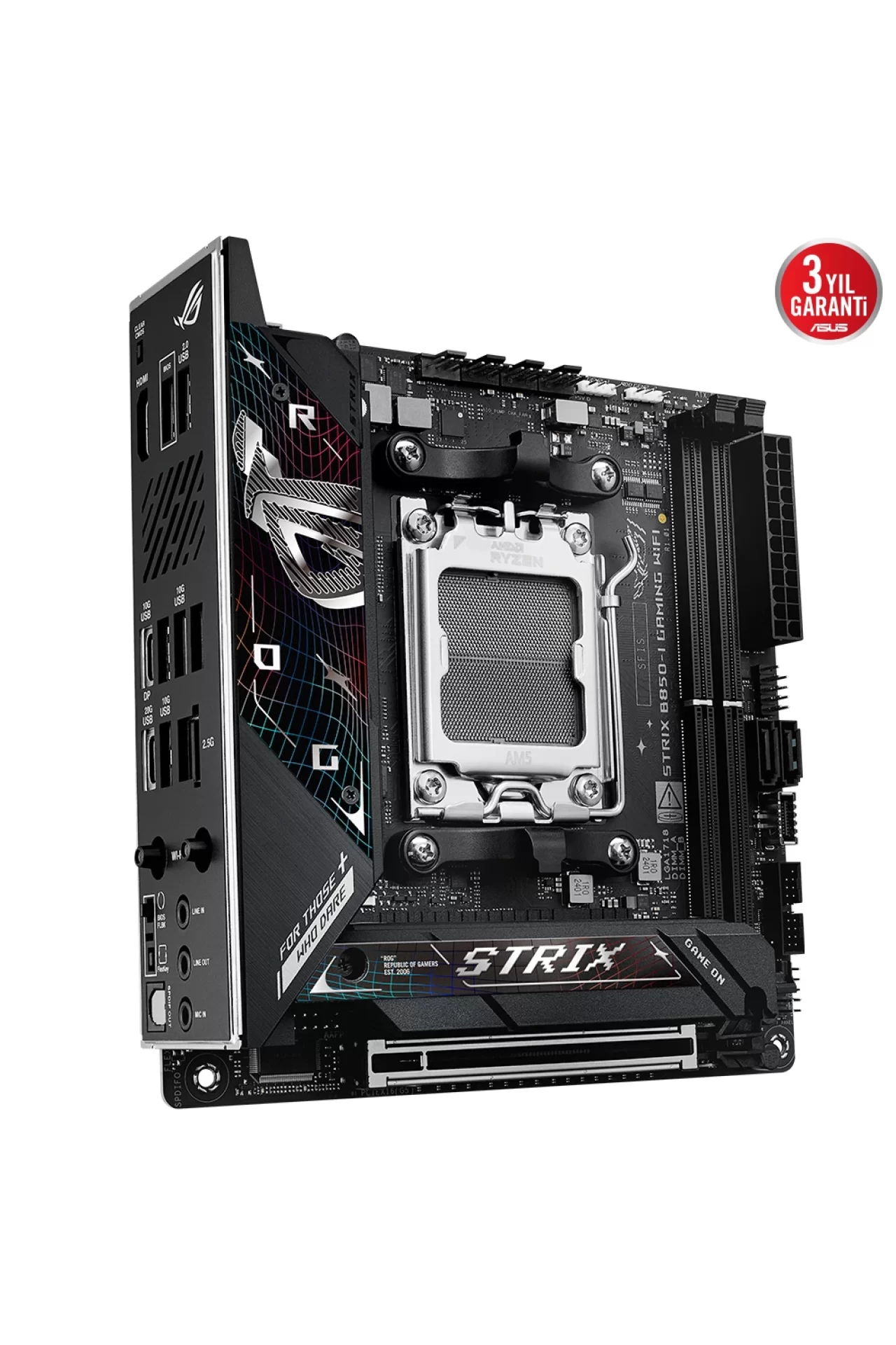 Asus ROG Strix B850-I Gaming WiFi 8400MHz (OC) DDR5 Soket AM5 M.2 HDMI DP Mini-ITX Anakart
