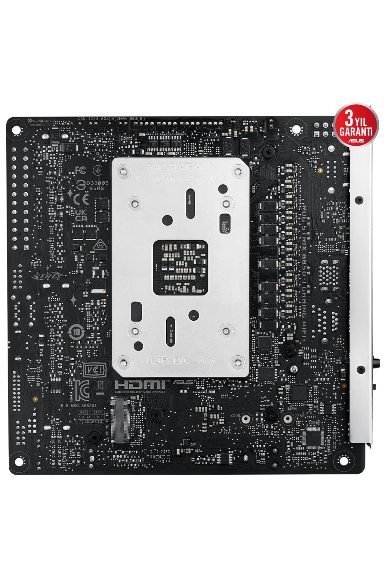 Asus ROG Strix B850-I Gaming WiFi 8400MHz (OC) DDR5 Soket AM5 M.2 HDMI DP Mini-ITX Anakart
