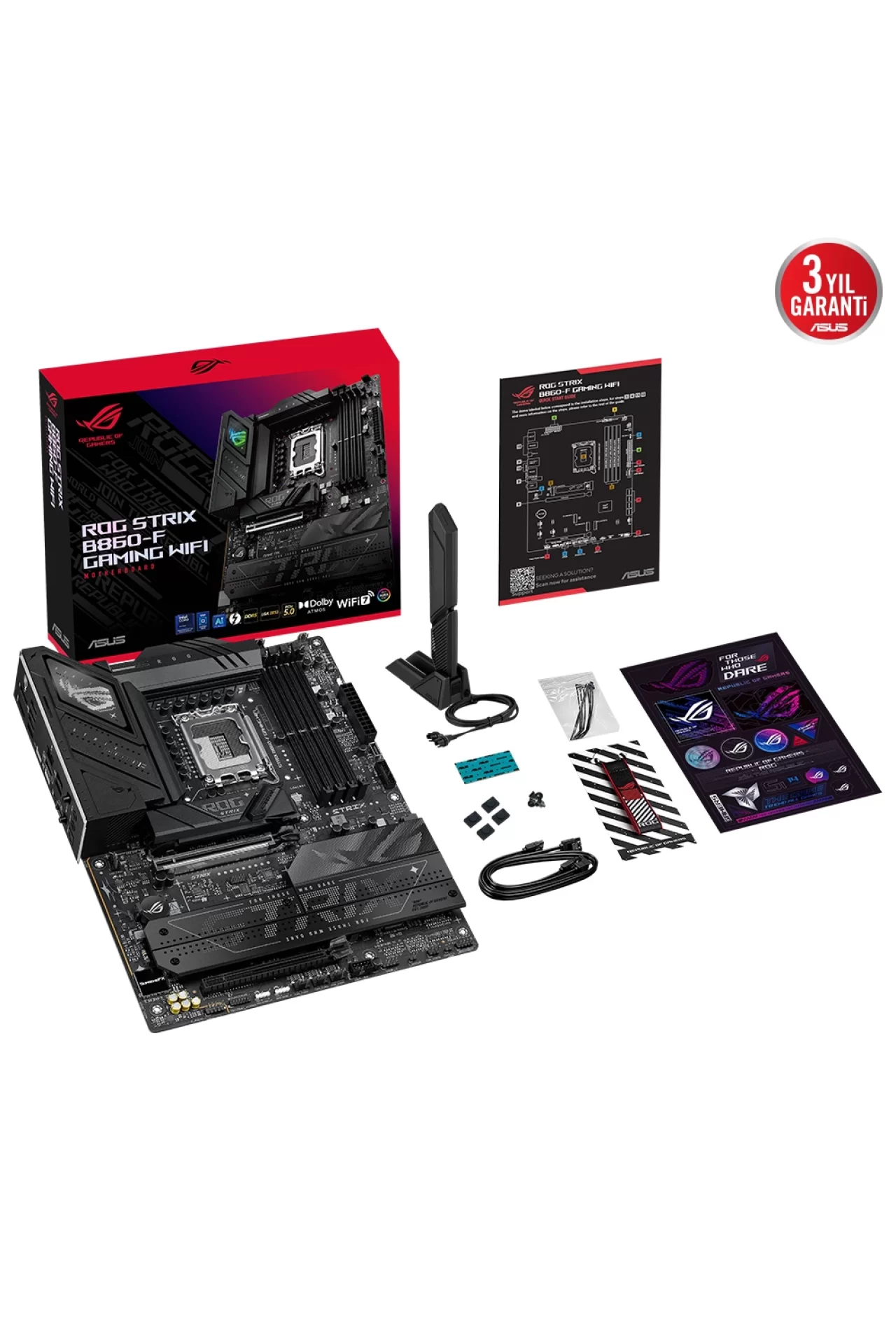 Asus ROG Strix B860-F Gaming WiFi 9066MHz (OC) DDR5 Soket LGA1851 M.2 HDMI DP Thunderbolt ATX Anakart