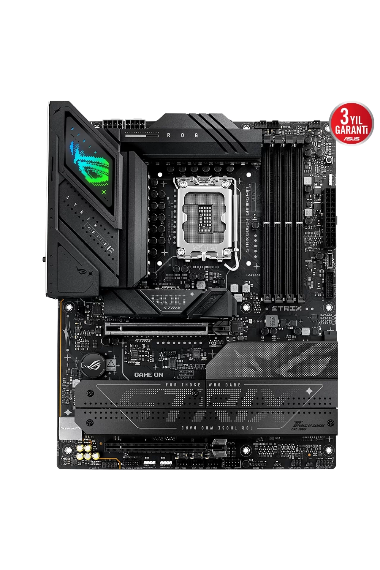 Asus ROG Strix B860-F Gaming WiFi 9066MHz (OC) DDR5 Soket LGA1851 M.2 HDMI DP Thunderbolt ATX Anakart