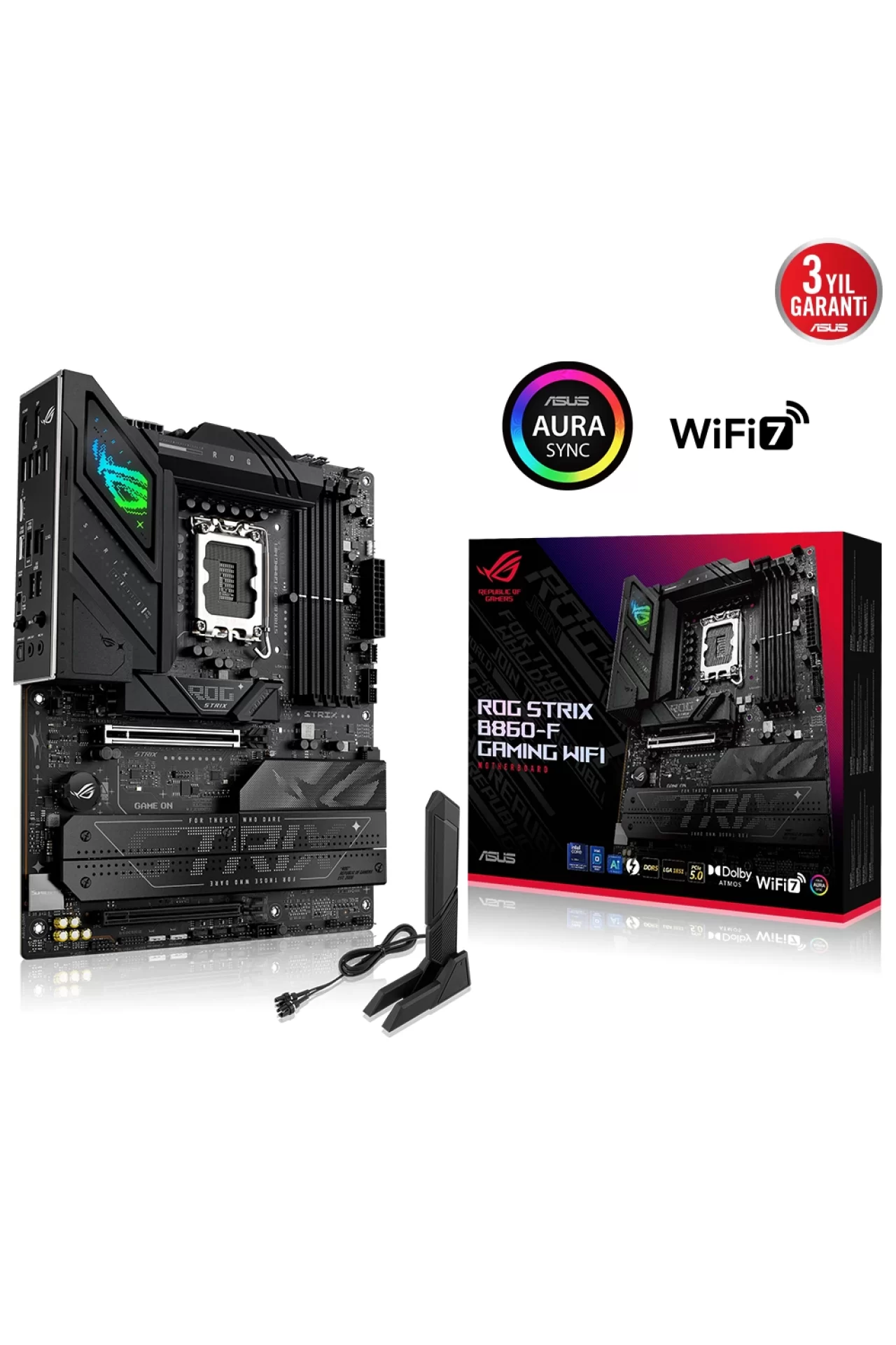 Asus ROG Strix B860-F Gaming WiFi 9066MHz (OC) DDR5 Soket LGA1851 M.2 HDMI DP Thunderbolt ATX Anakart