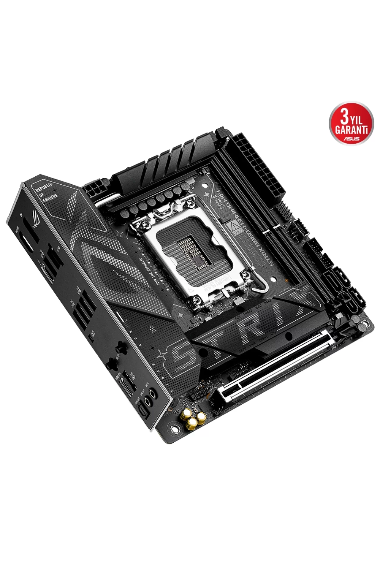 Asus ROG Strix B860-I Gaming WiFi 9066MHz (OC) DDR5 Soket LGA1851 M.2 HDMI DP Thunderbolt Mini-ITX Anakart