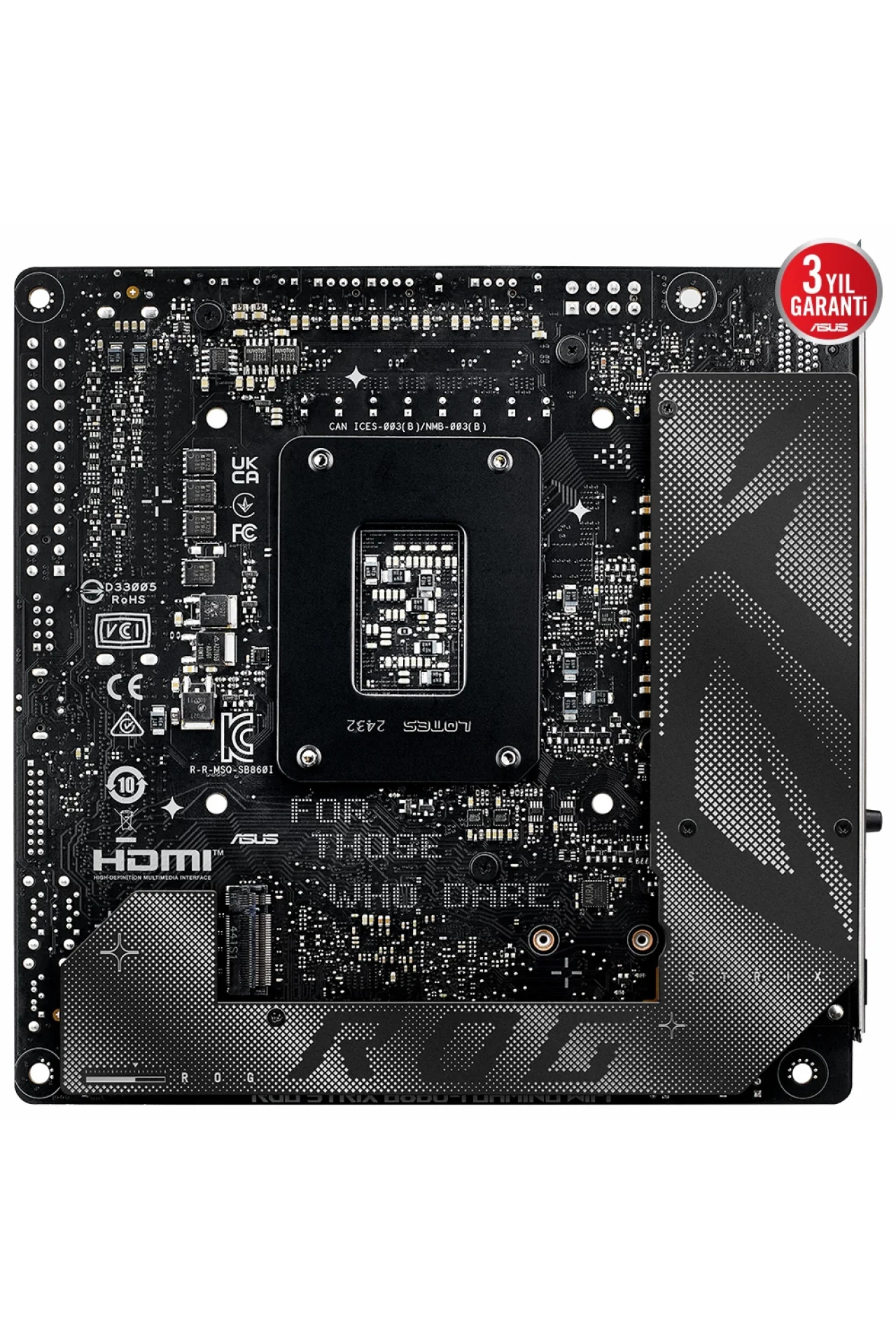 Asus ROG Strix B860-I Gaming WiFi 9066MHz (OC) DDR5 Soket LGA1851 M.2 HDMI DP Thunderbolt Mini-ITX Anakart