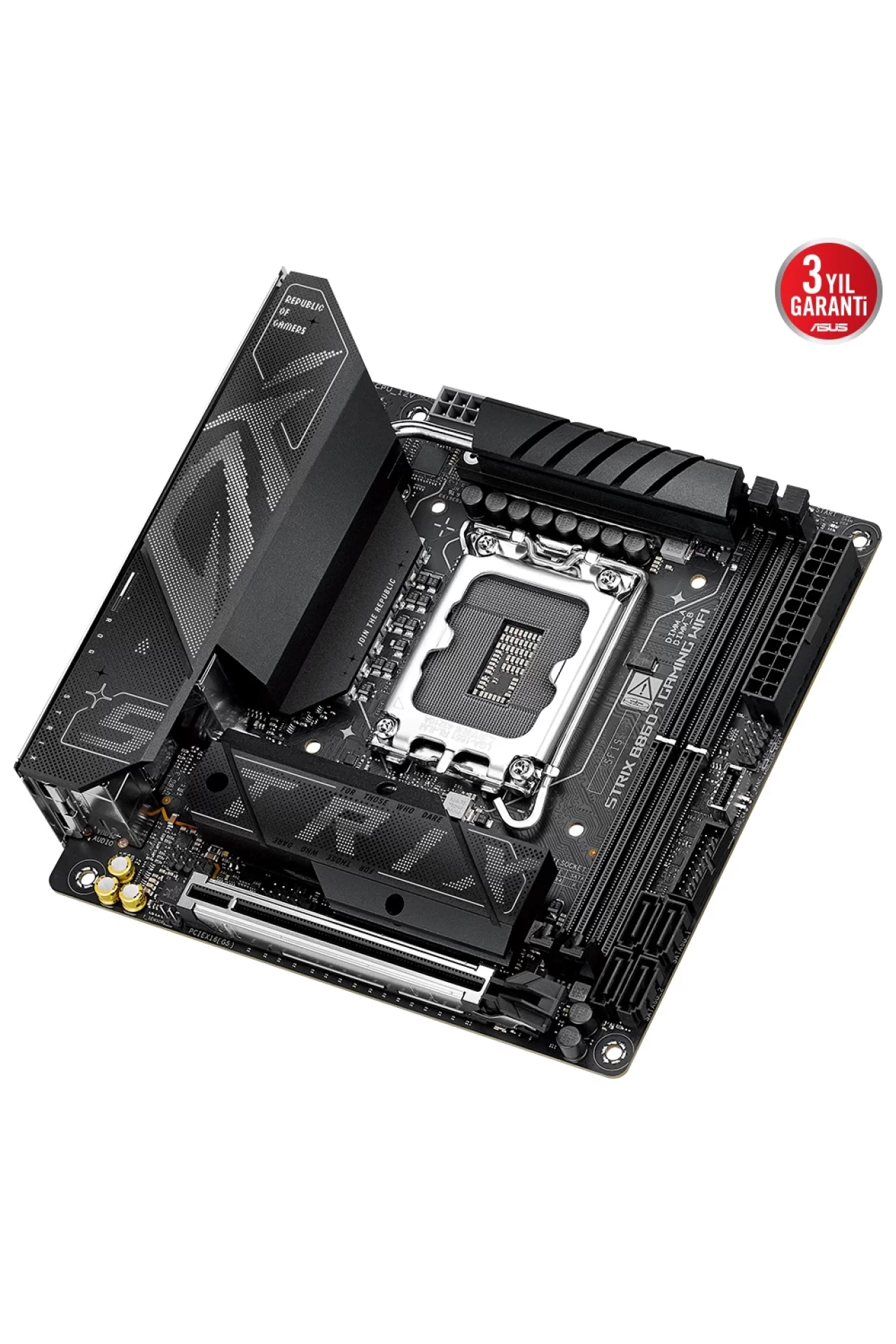 Asus ROG Strix B860-I Gaming WiFi 9066MHz (OC) DDR5 Soket LGA1851 M.2 HDMI DP Thunderbolt Mini-ITX Anakart