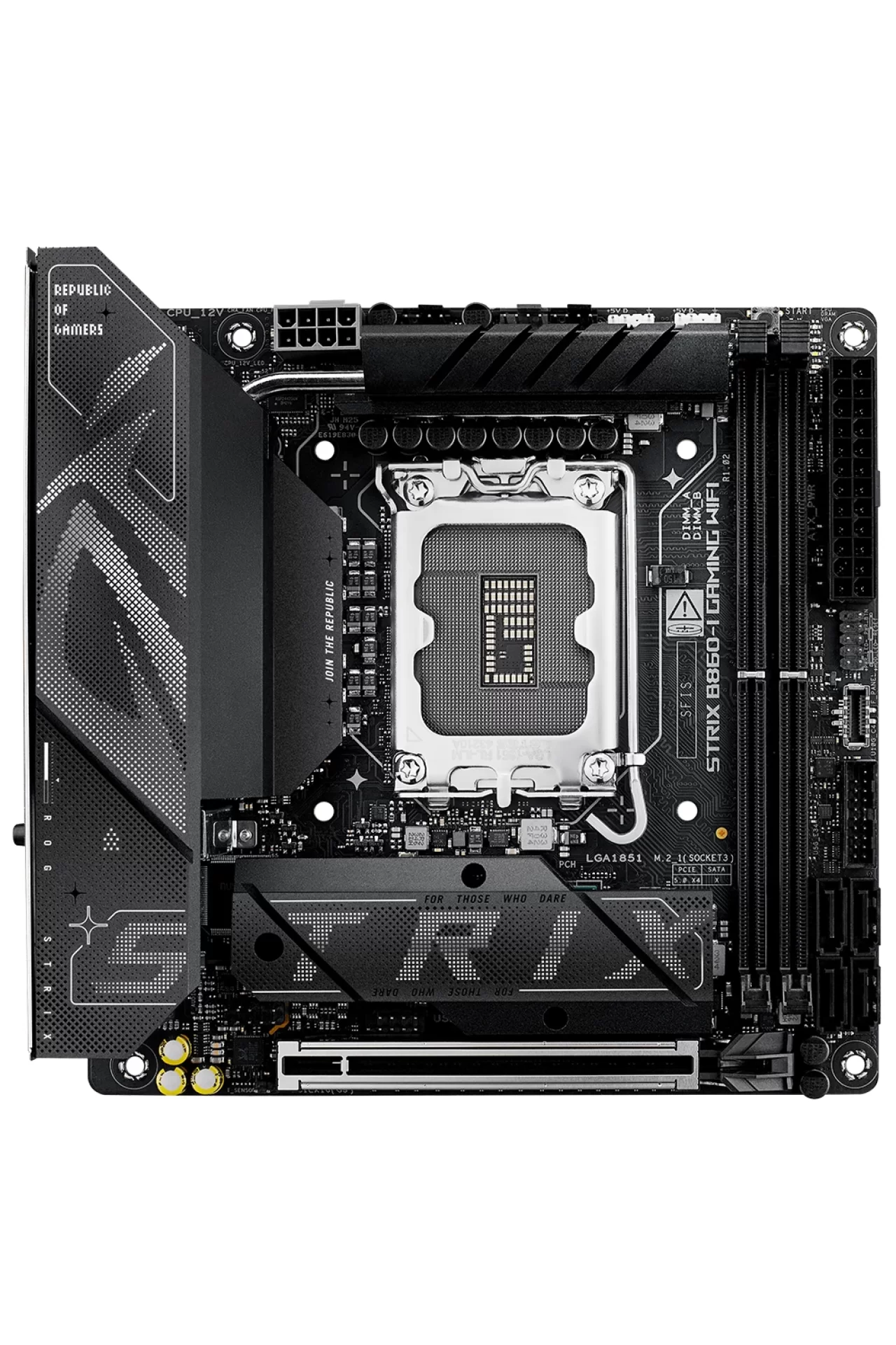 Asus ROG Strix B860-I Gaming WiFi 9066MHz (OC) DDR5 Soket LGA1851 M.2 HDMI DP Thunderbolt Mini-ITX Anakart