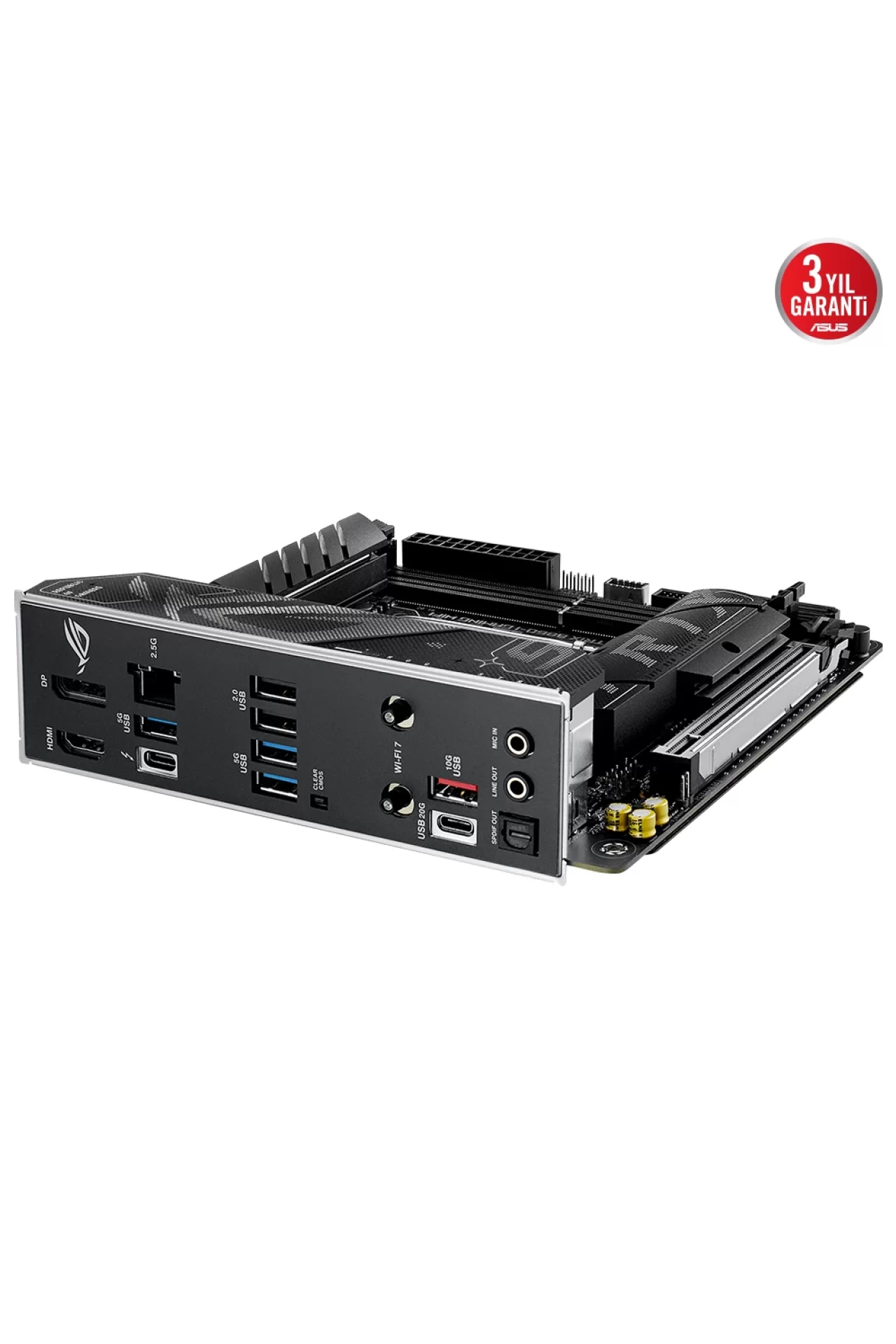 Asus ROG Strix B860-I Gaming WiFi 9066MHz (OC) DDR5 Soket LGA1851 M.2 HDMI DP Thunderbolt Mini-ITX Anakart