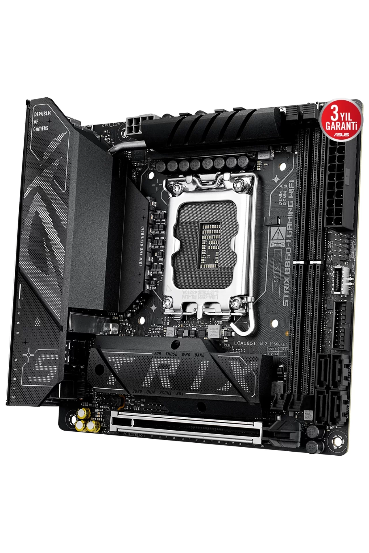 Asus ROG Strix B860-I Gaming WiFi 9066MHz (OC) DDR5 Soket LGA1851 M.2 HDMI DP Thunderbolt Mini-ITX Anakart
