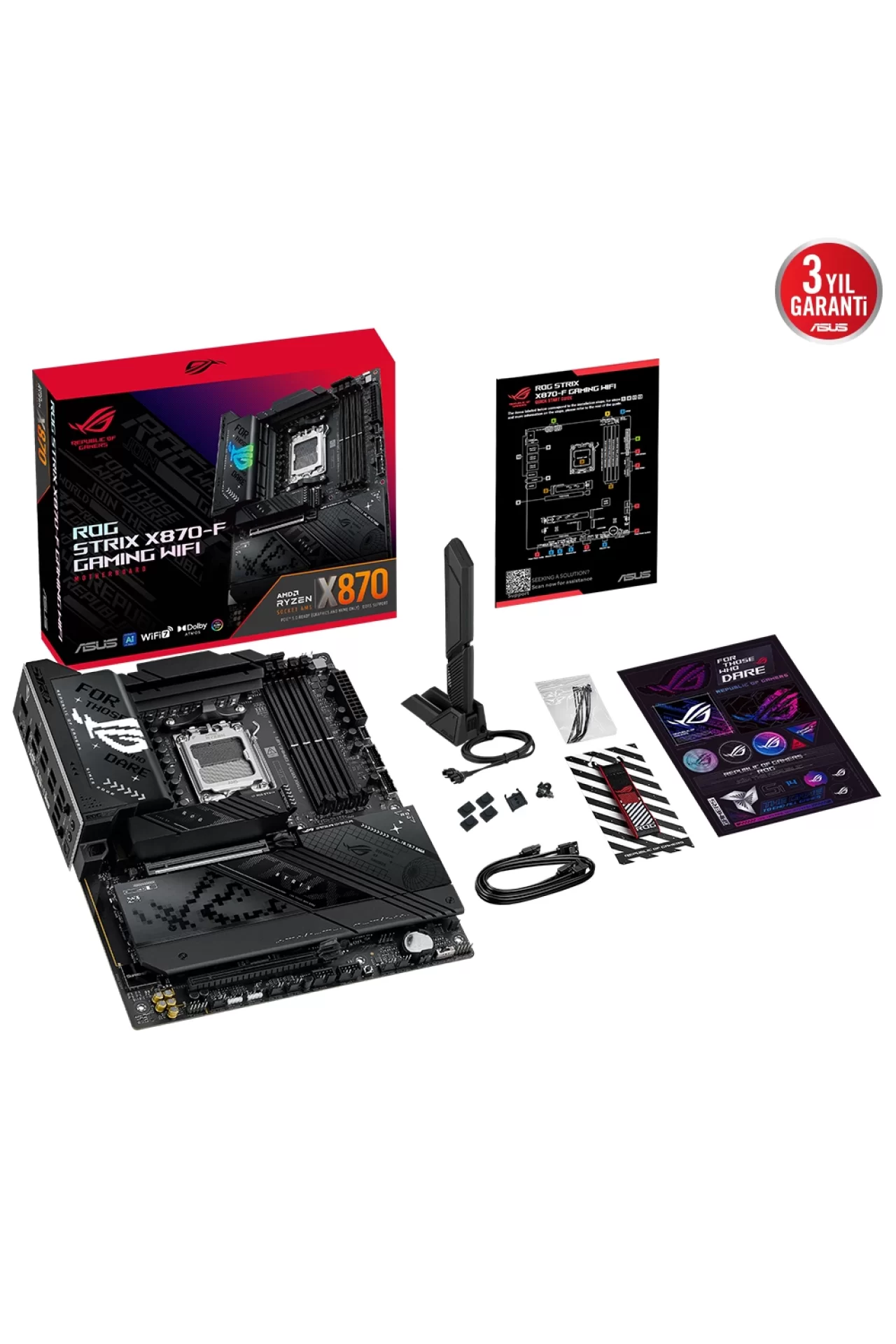 Asus ROG Strix X870-F Gaming WiFi 8000MHz(OC) DDR5 Soket AM5 M.2 HDMI ATX Anakart
