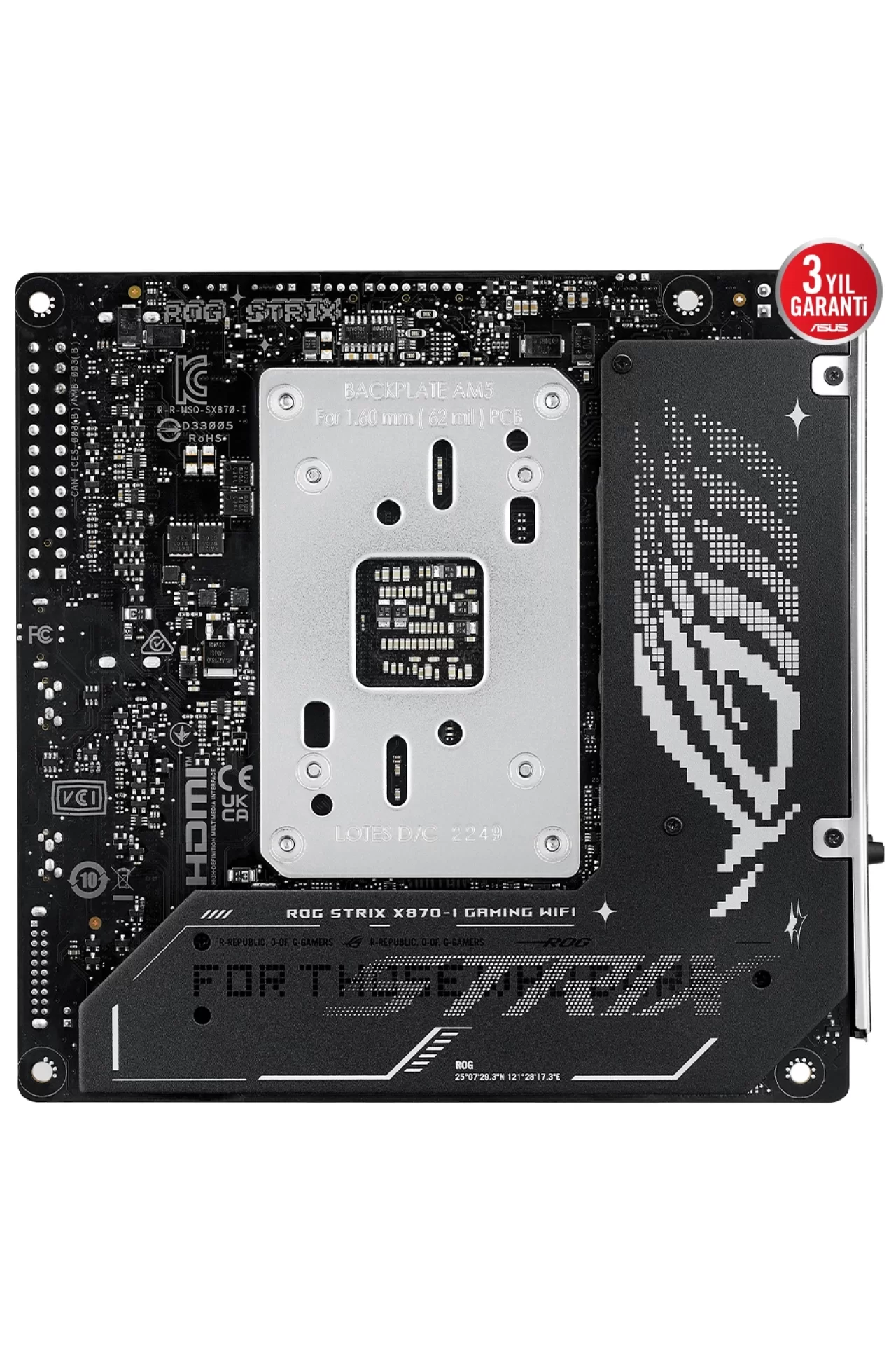 Asus ROG Strix X870-I Gaming WiFi 8600MHz(OC) DDR5 Soket AM5 M.2 HDMI Mini-ITX Anakart