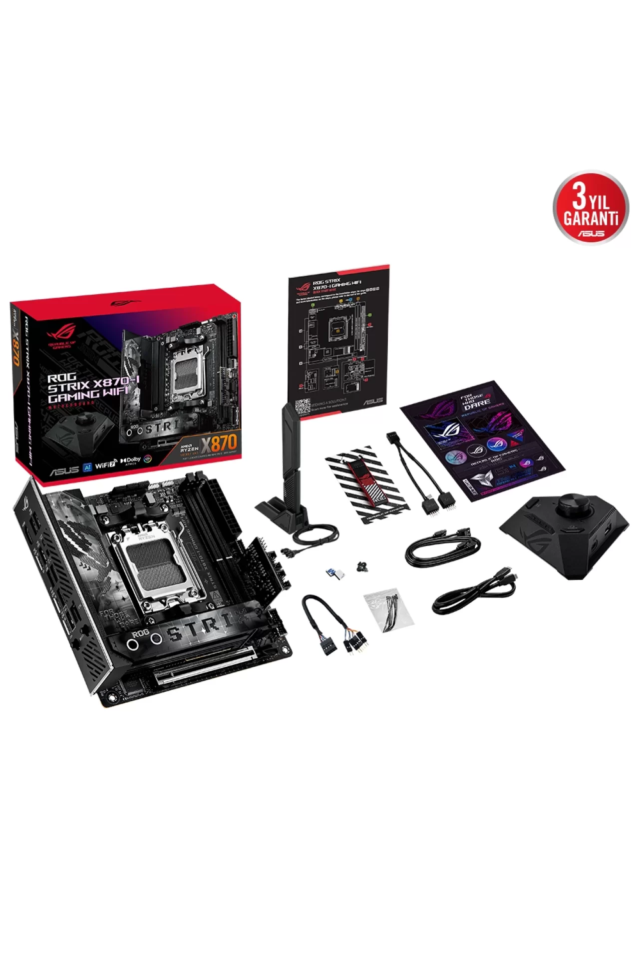 Asus ROG Strix X870-I Gaming WiFi 8600MHz(OC) DDR5 Soket AM5 M.2 HDMI Mini-ITX Anakart