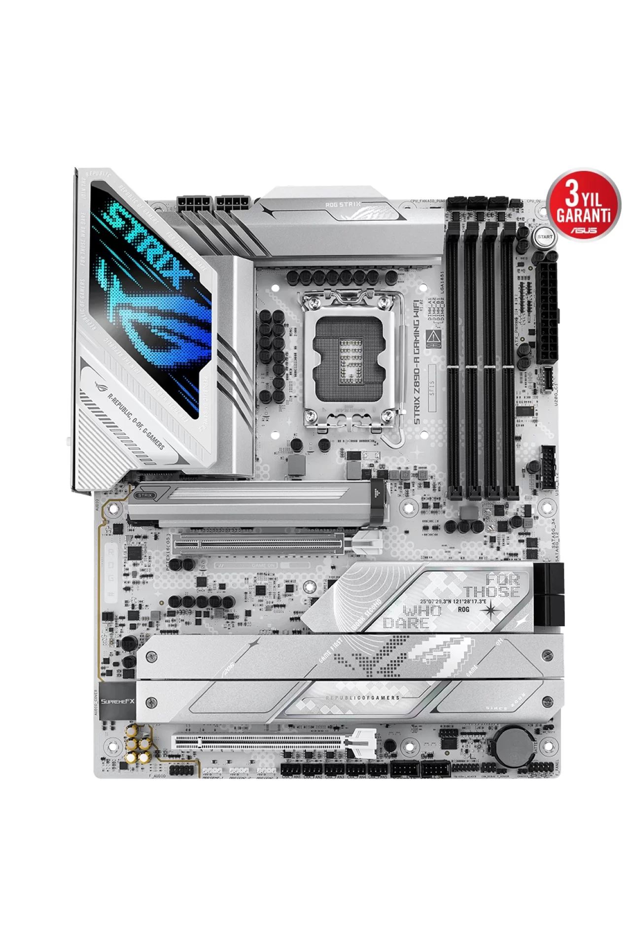 Asus ROG Strix Z890-A Gaming WiFi 8600MHz (OC) DDR5 Soket LGA1851 M.2 HDMI DP ATX Anakart