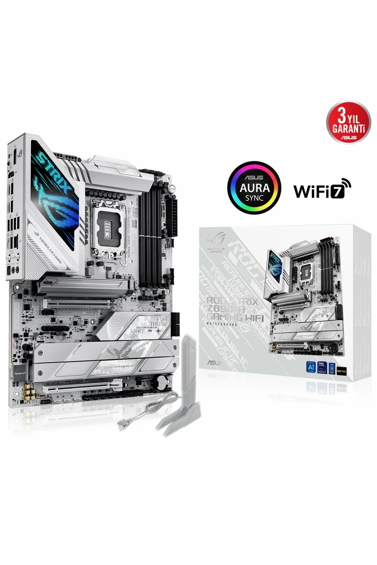 Asus ROG Strix Z890-A Gaming WiFi 8600MHz (OC) DDR5 Soket LGA1851 M.2 HDMI DP ATX Anakart