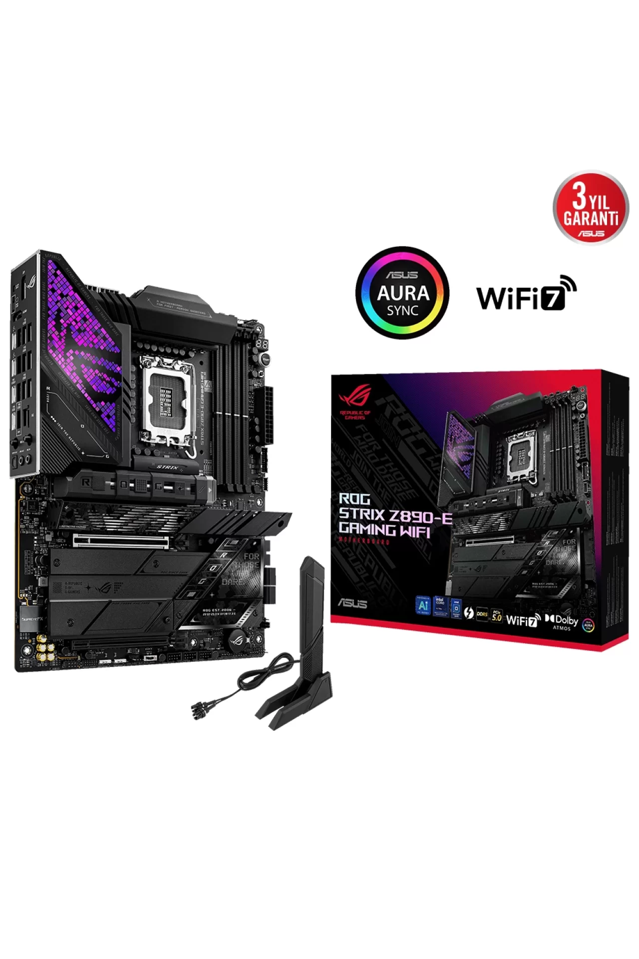 Asus ROG Strix Z890-E Gaming WiFi 8800MHz (OC) DDR5 Soket LGA1851 M.2 HMDI DP ATX Anakart