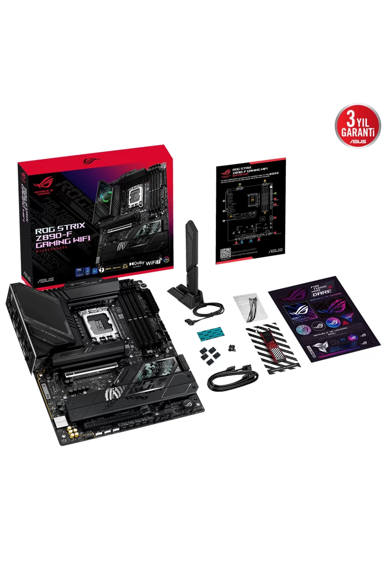 Asus ROG Strix Z890-F Gaming WiFi 8600MHz (OC) DDR5 Soket LGA1851 M.2 HDMI DP ATX Anakart