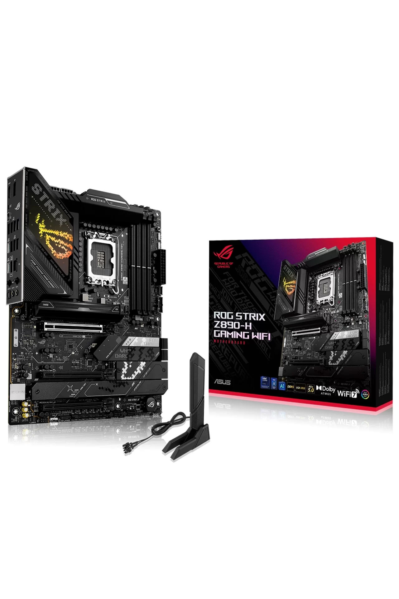 Asus ROG Strix Z890-H Gaming WIFI 9066MHz (OC) DDR5 Soket LGA1851 M.2 HDMI DP ATX Anakart