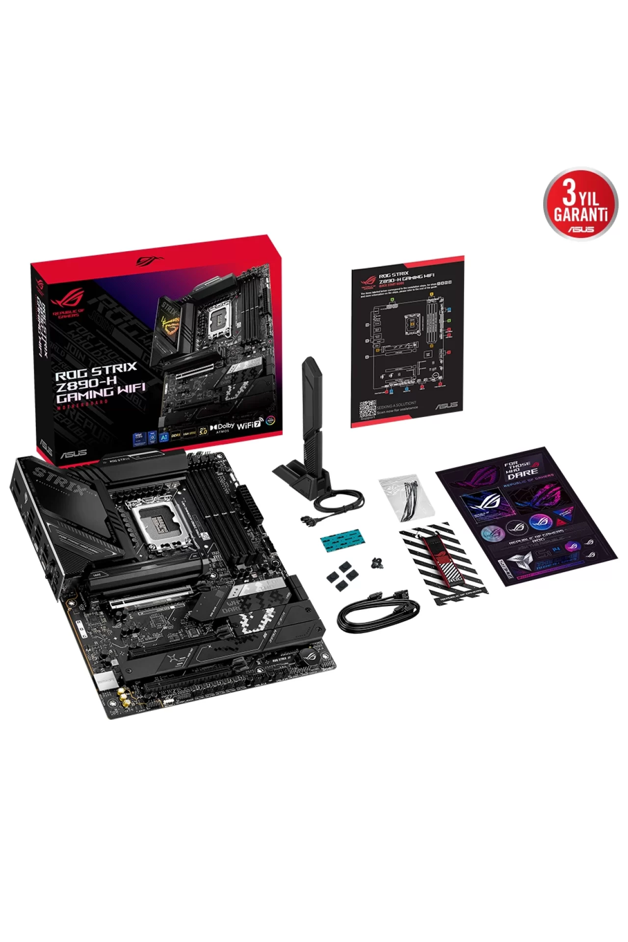 Asus ROG Strix Z890-H Gaming WIFI 9066MHz (OC) DDR5 Soket LGA1851 M.2 HDMI DP ATX Anakart