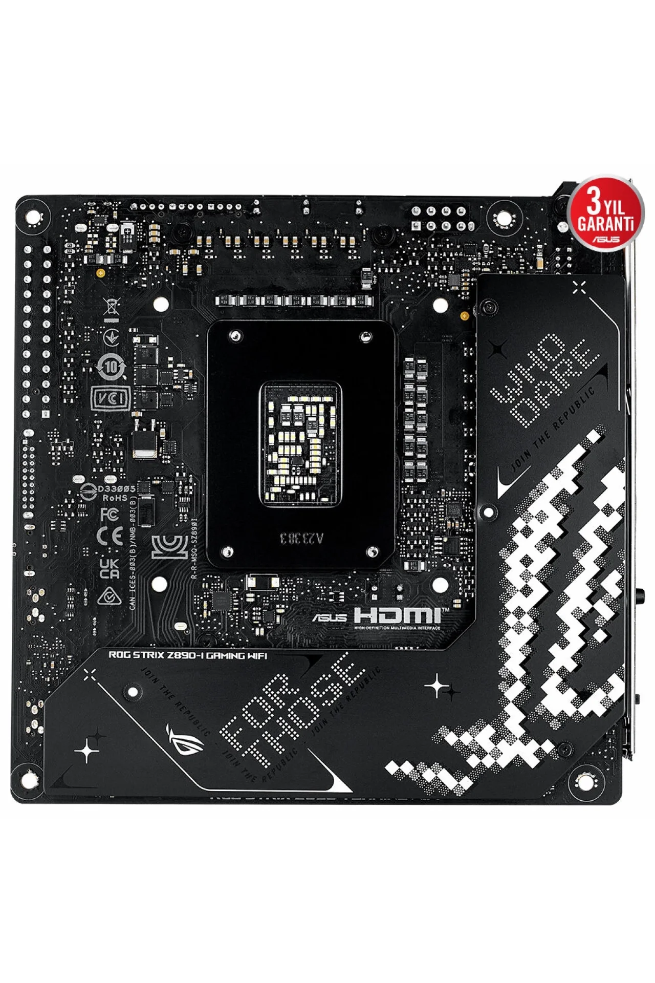 Asus ROG Strix Z890-I Gaming WiFi 8800MHz (OC) DDR5 Soket LGA1851 M.2 HDMI Mini-ITX Anakart