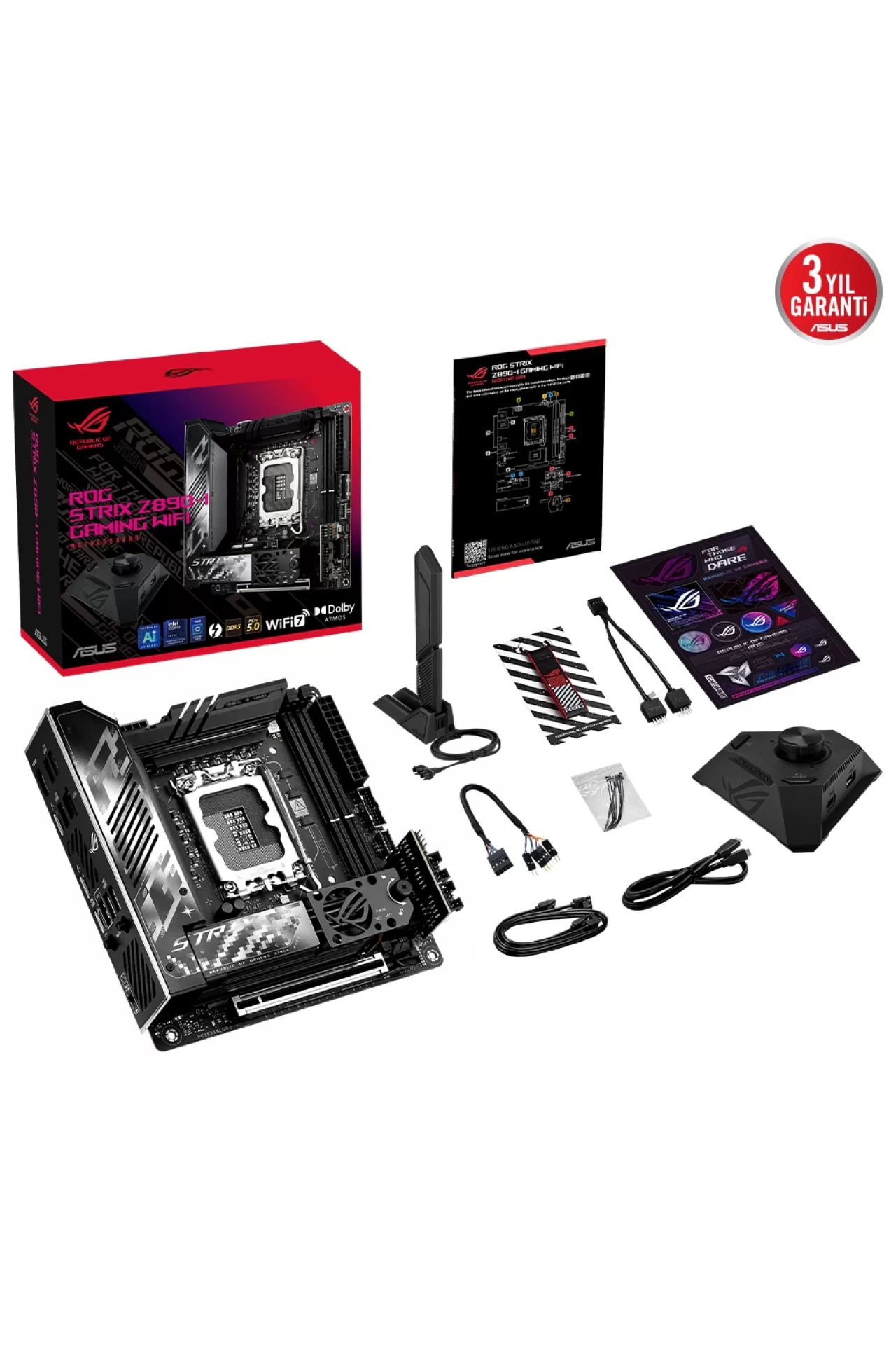 Asus ROG Strix Z890-I Gaming WiFi 8800MHz (OC) DDR5 Soket LGA1851 M.2 HDMI Mini-ITX Anakart
