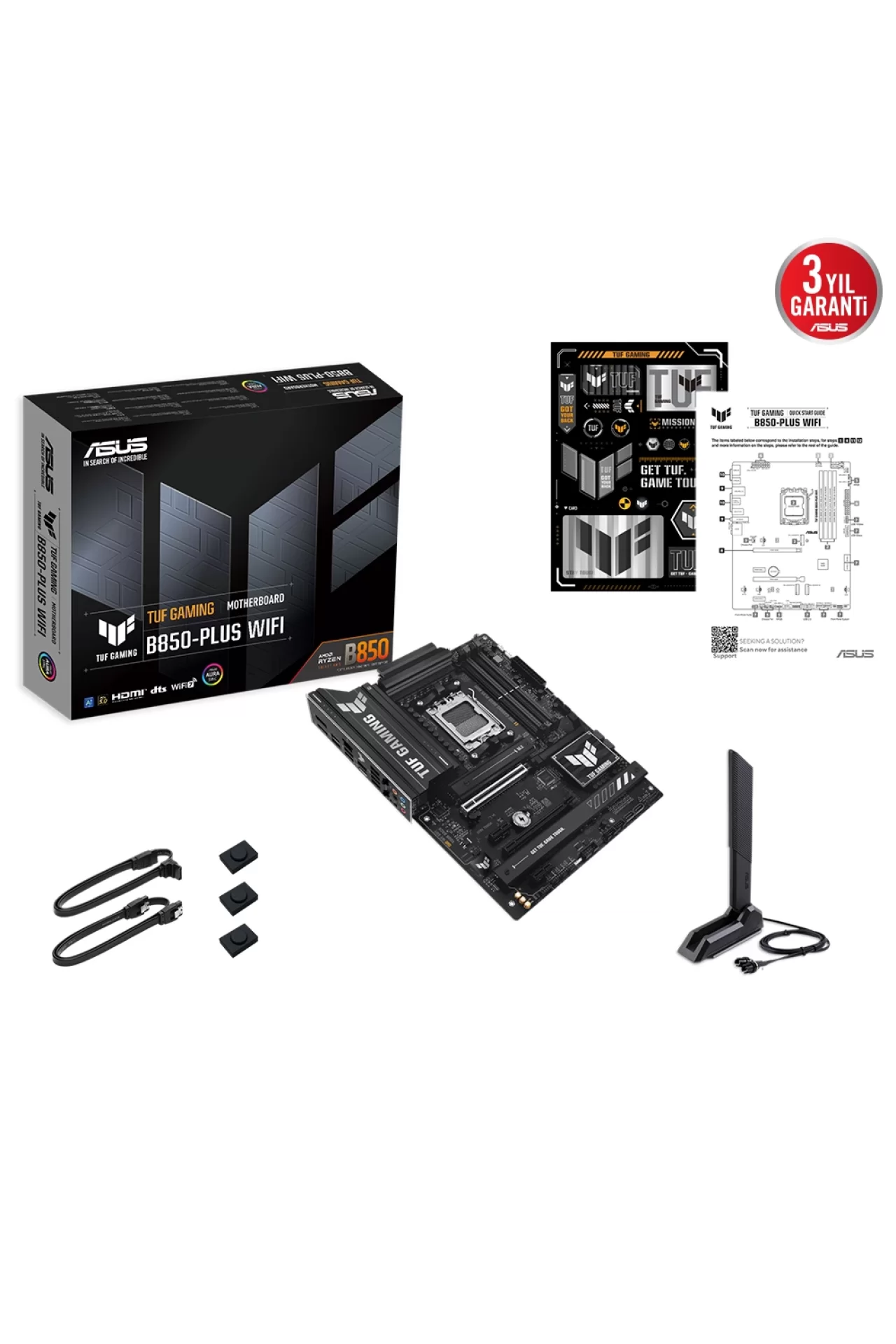 Asus TUF Gaming B850-PLUS WiFi 8000MHz (OC) DDR5 Soket AM5 M.2 HDMI DP ATX Anakart