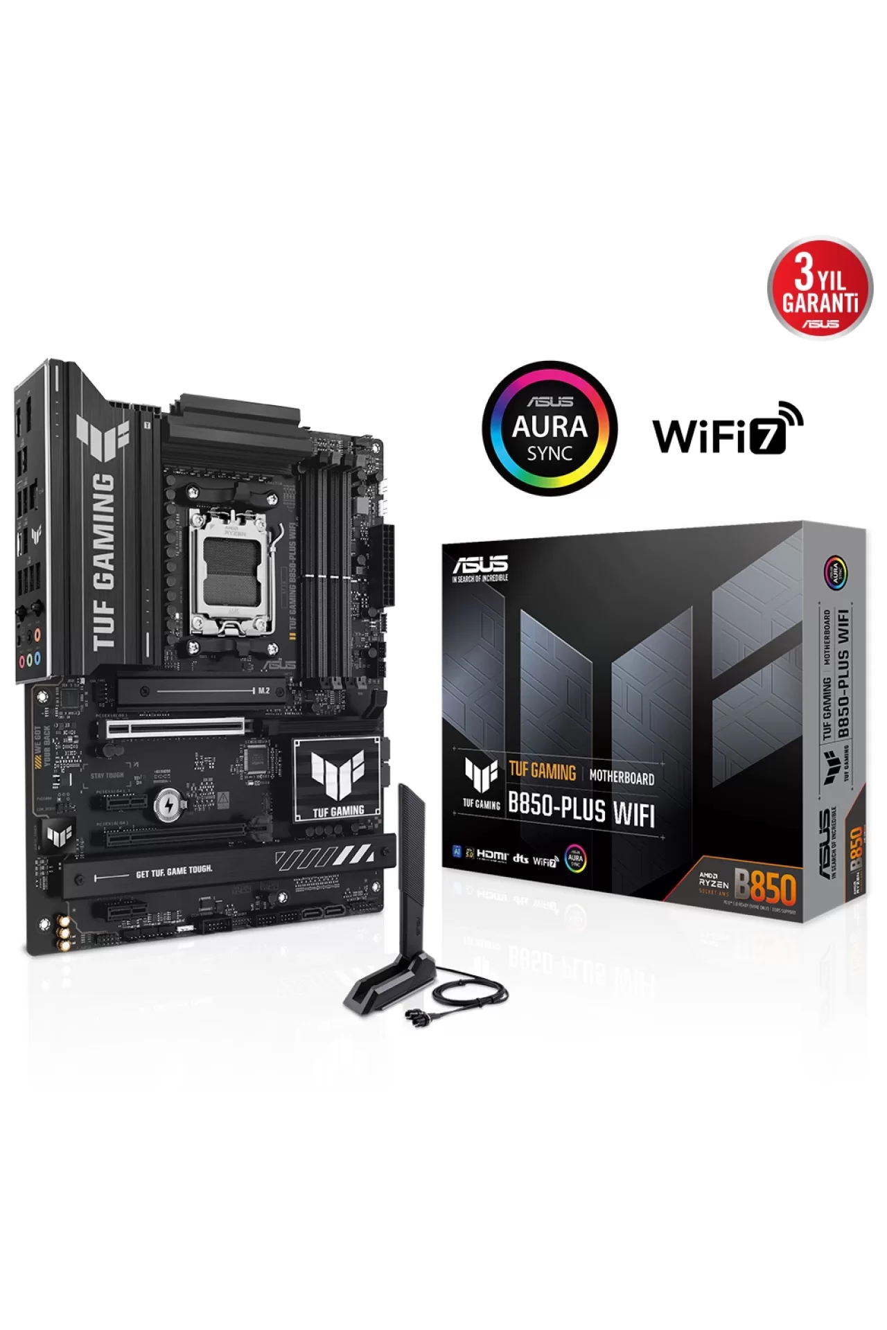 Asus TUF Gaming B850-PLUS WiFi 8000MHz (OC) DDR5 Soket AM5 M.2 HDMI DP ATX Anakart