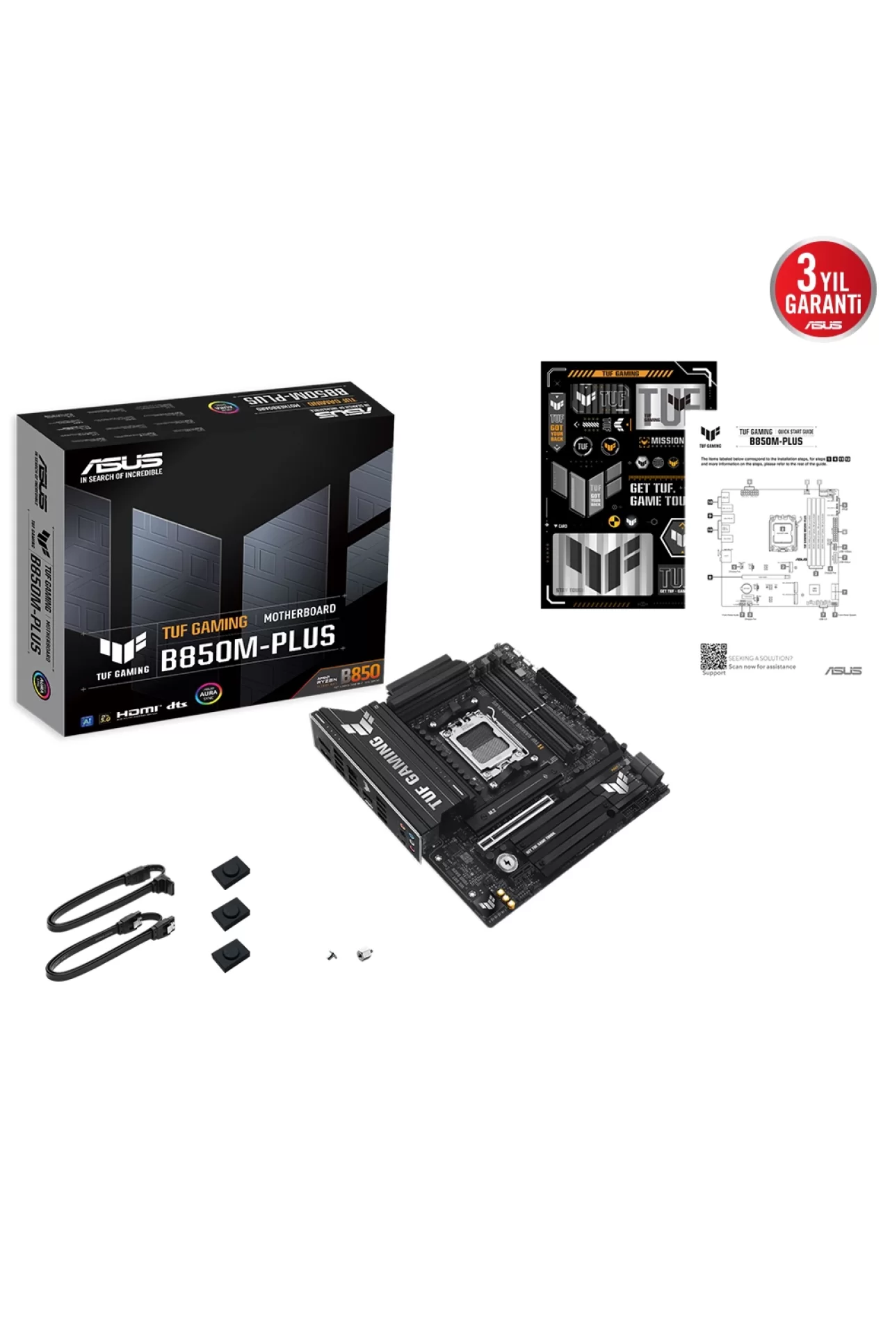 Asus TUF Gaming B850M-PLUS WiFi 8000MHz (OC) DDR5 Soket AM5 M.2 HDMI DP mATX Anakart