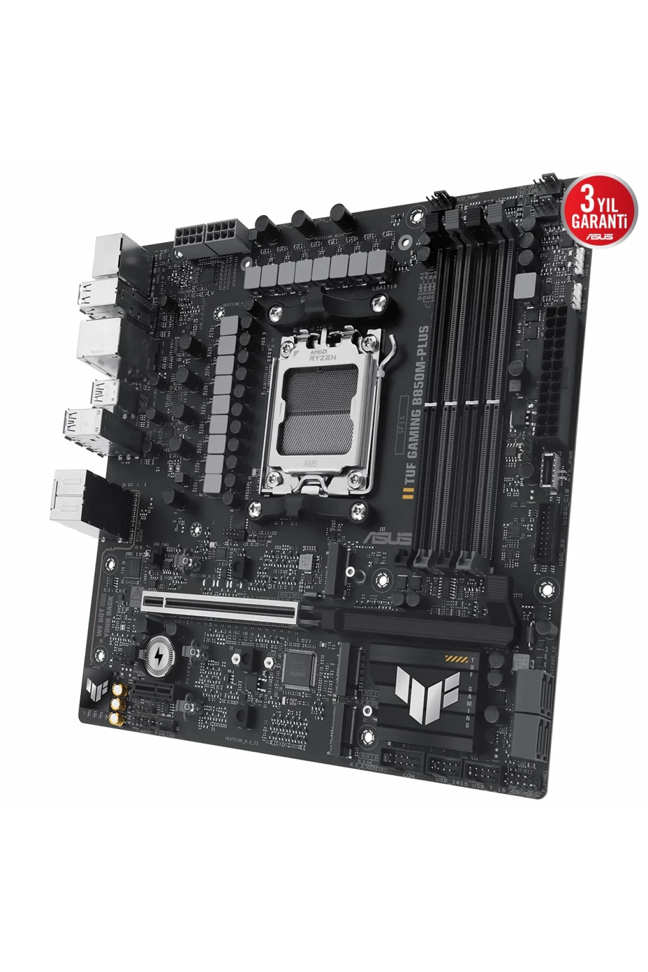Asus TUF Gaming B850M-PLUS WiFi 8000MHz (OC) DDR5 Soket AM5 M.2 HDMI DP mATX Anakart