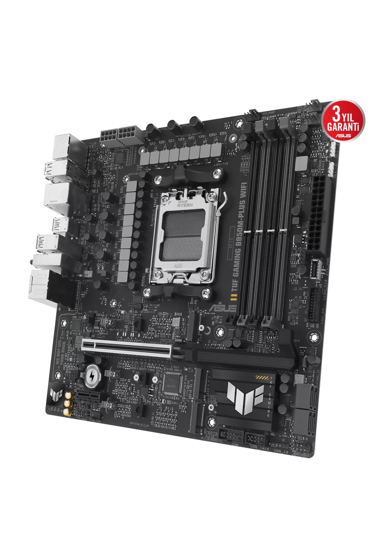 Asus TUF Gaming B850M-PLUS WiFi 8000MHz (OC) DDR5 Soket AM5 M.2 HDMI DP mATX Anakart