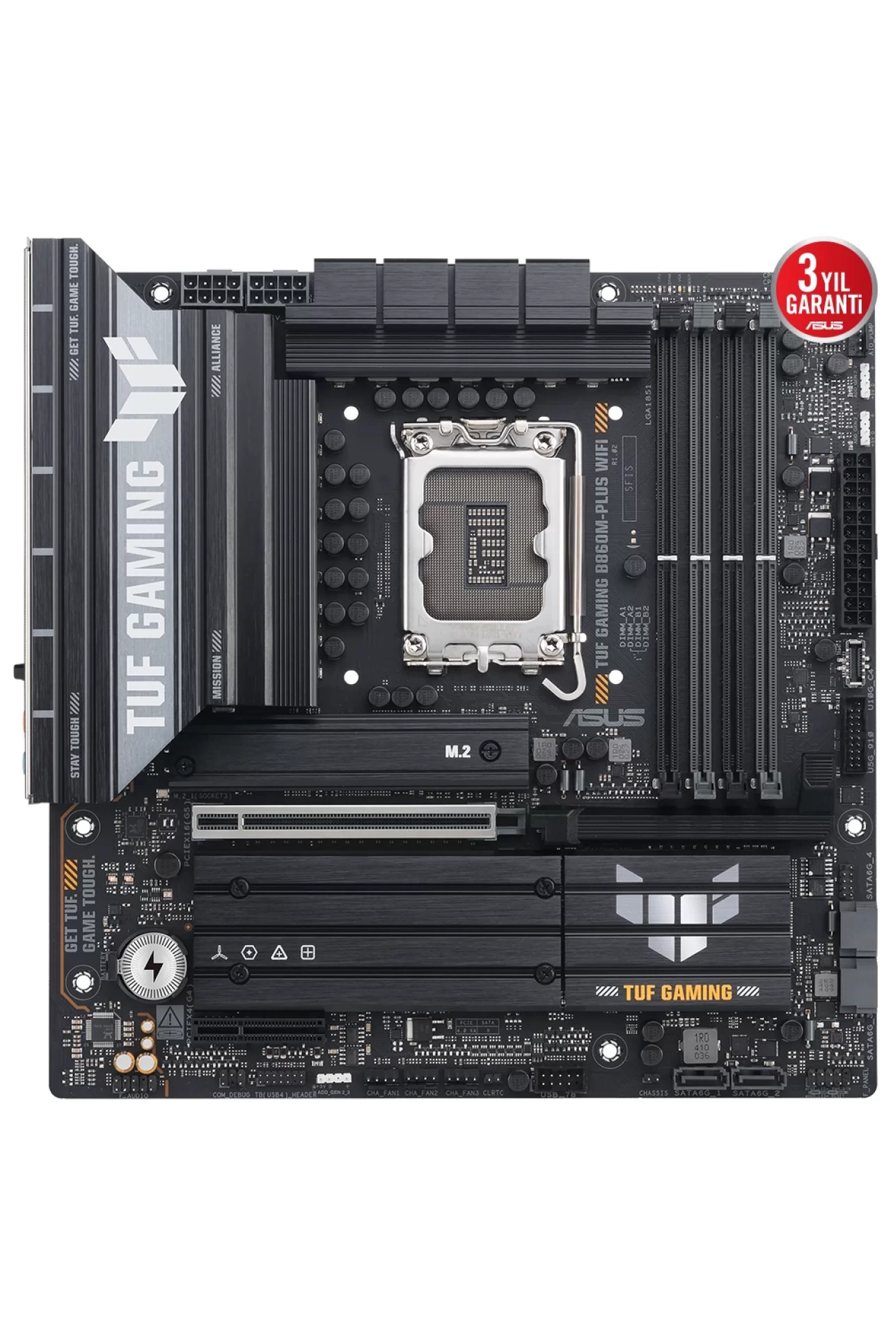 Asus TUF Gaming B860M-PLUS WiFi 8800MHz (OC) DDR5 Soket LGA1851 M.2 HDMI DP mATX Anakart