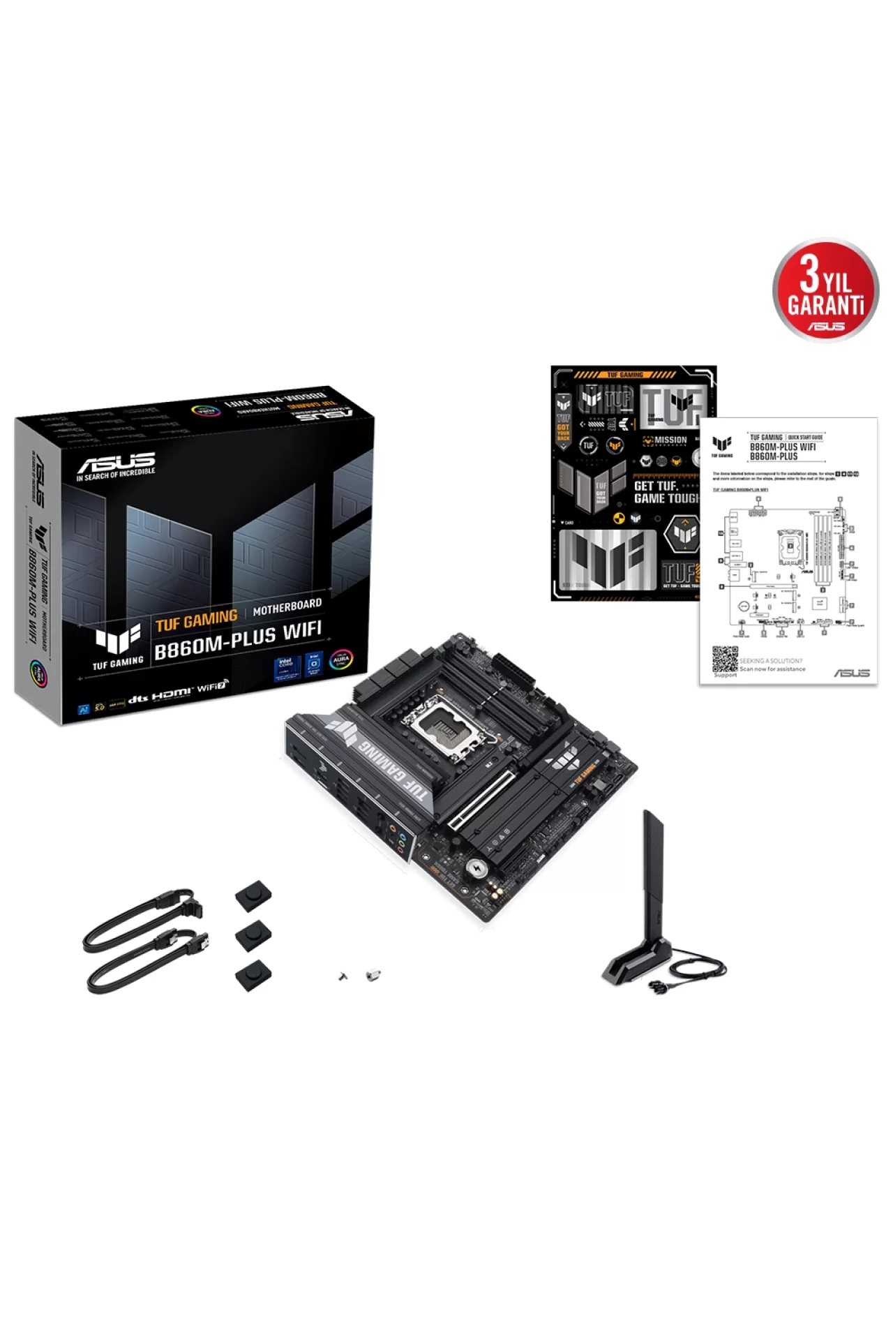Asus TUF Gaming B860M-PLUS WiFi 8800MHz (OC) DDR5 Soket LGA1851 M.2 HDMI DP mATX Anakart