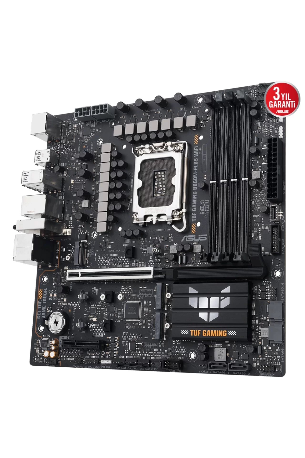 Asus TUF Gaming B860M-PLUS WiFi 8800MHz (OC) DDR5 Soket LGA1851 M.2 HDMI DP mATX Anakart