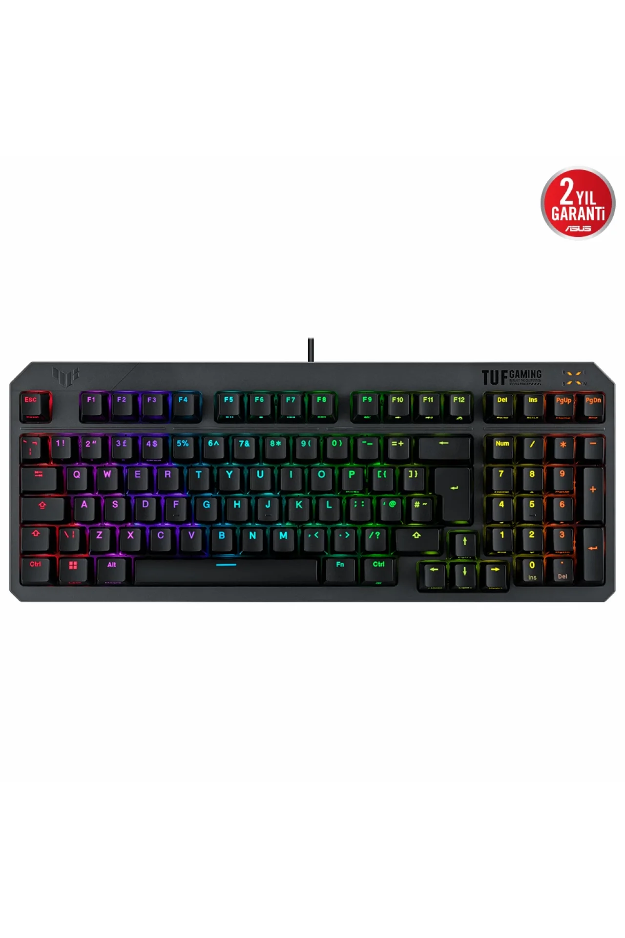 Asus TUF Gaming K3 RD/TR GEN II Red Switch Kablolu Türkçe RGB Optik Mekanik Gaming Klavye