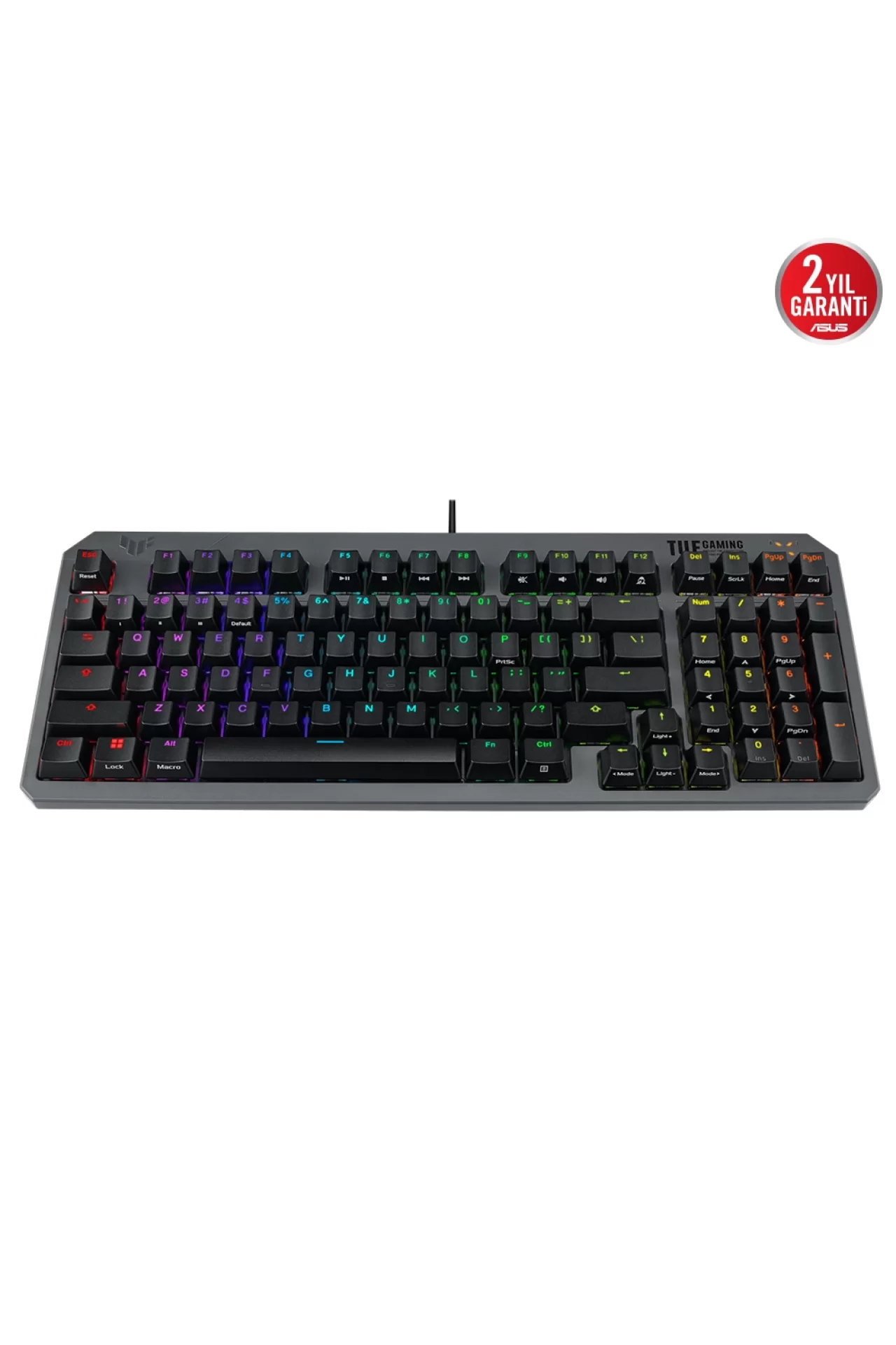 Asus TUF Gaming K3 RD/TR GEN II Red Switch Kablolu Türkçe RGB Optik Mekanik Gaming Klavye