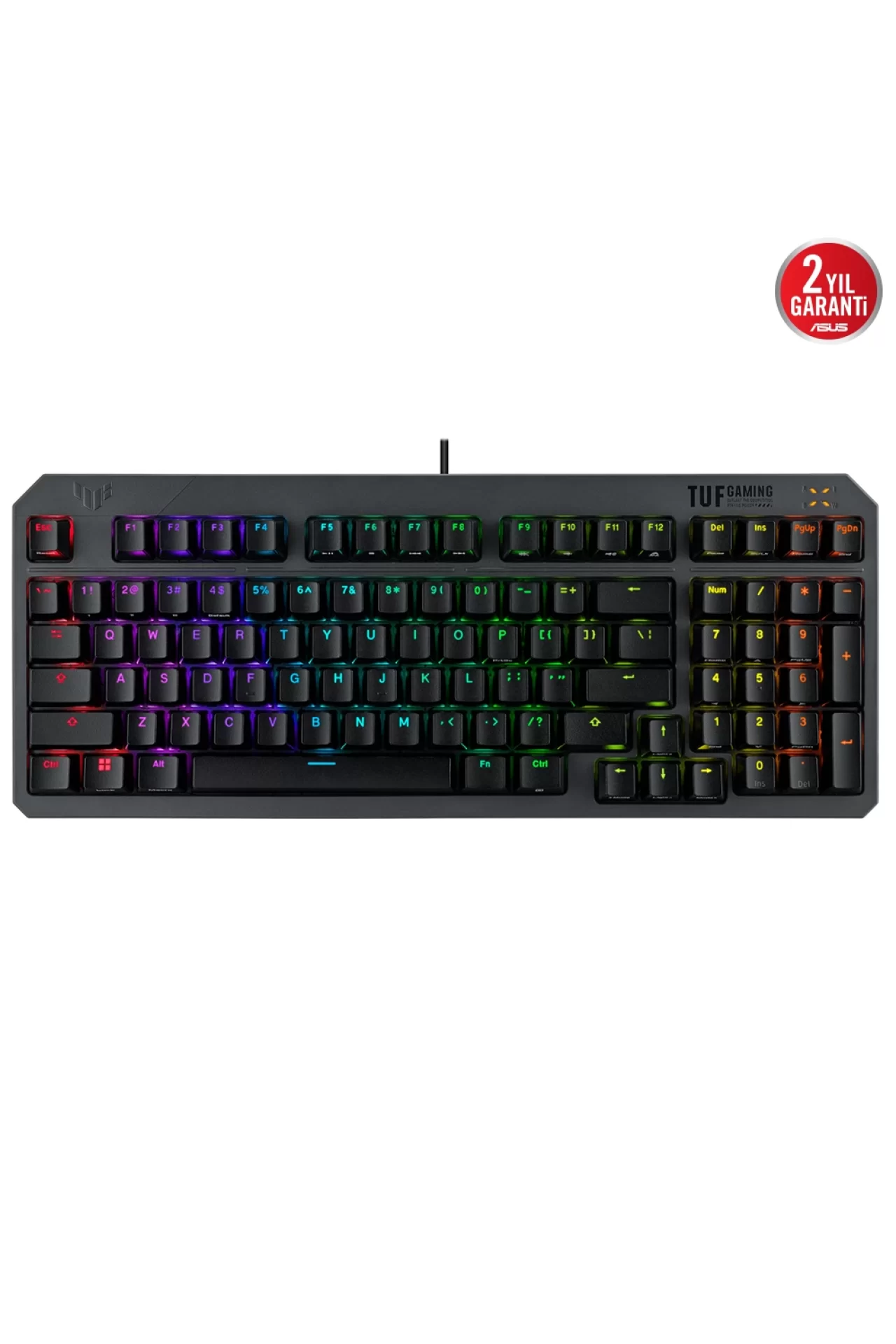 Asus TUF Gaming K3 RD/TR GEN II Red Switch Kablolu Türkçe RGB Optik Mekanik Gaming Klavye
