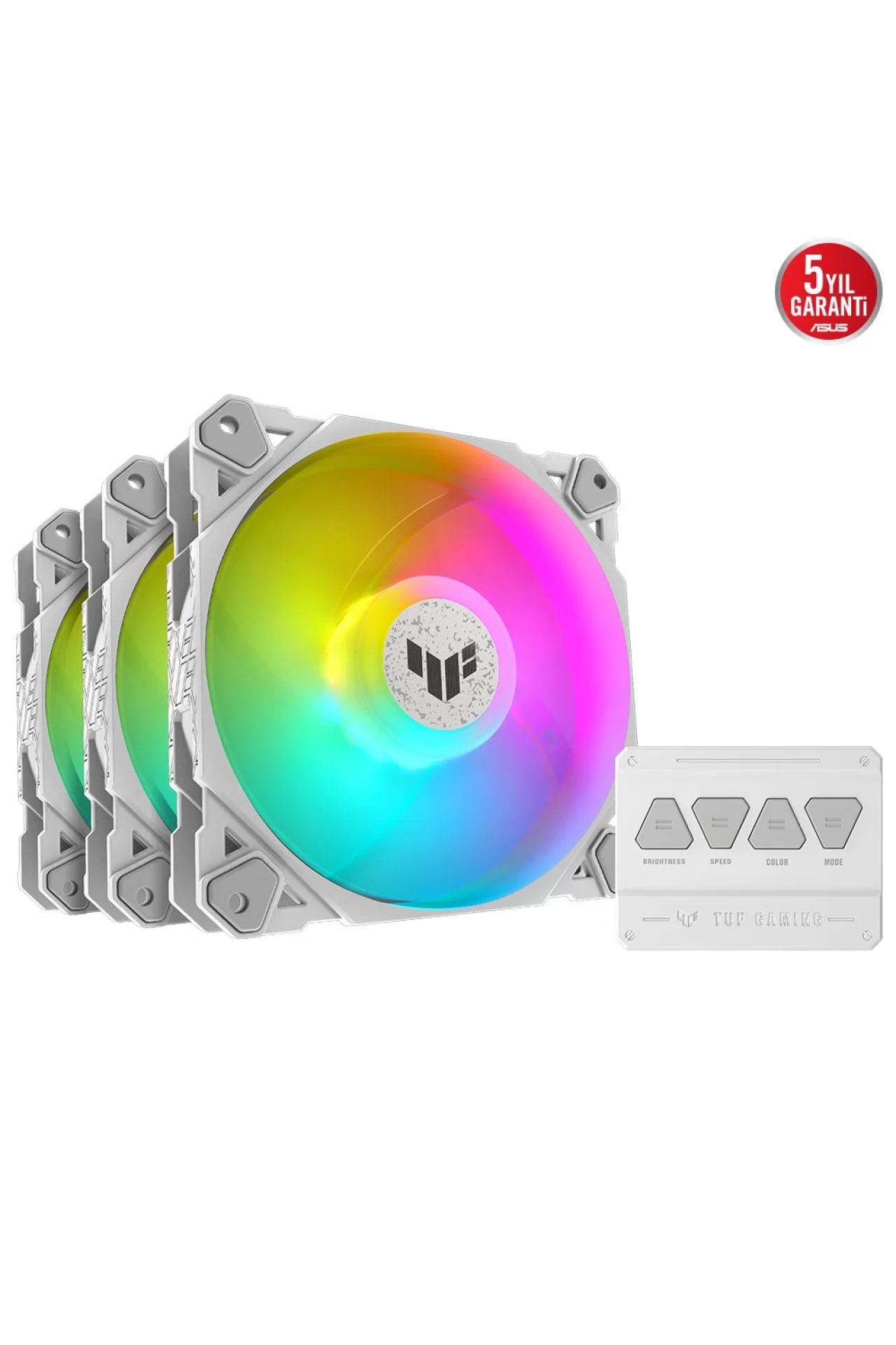 Asus TUF Gaming TF120 Beyaz ARGB Fan 3’lü Kasa Fanı