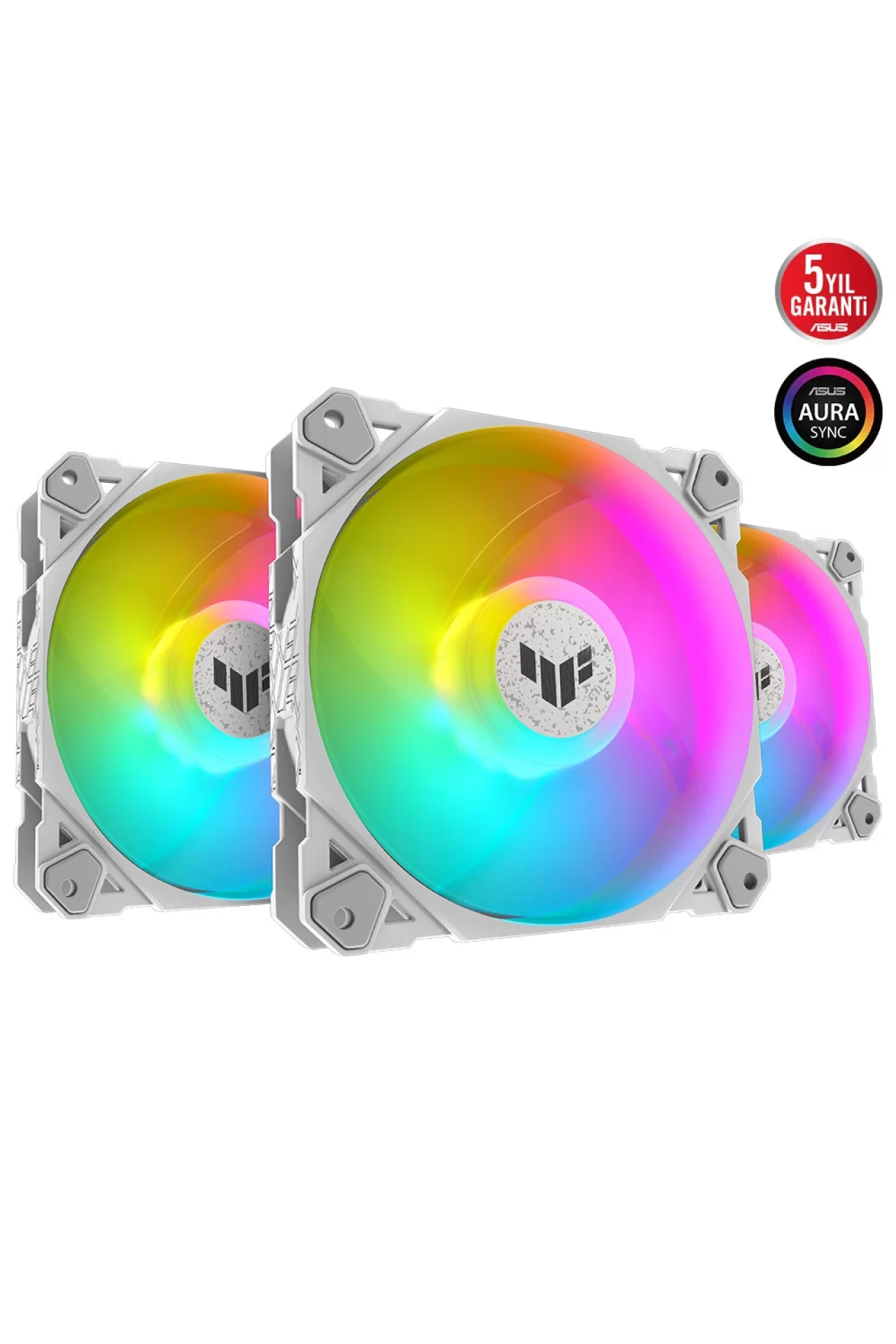 Asus TUF Gaming TF120 Beyaz ARGB Fan 3’lü Kasa Fanı